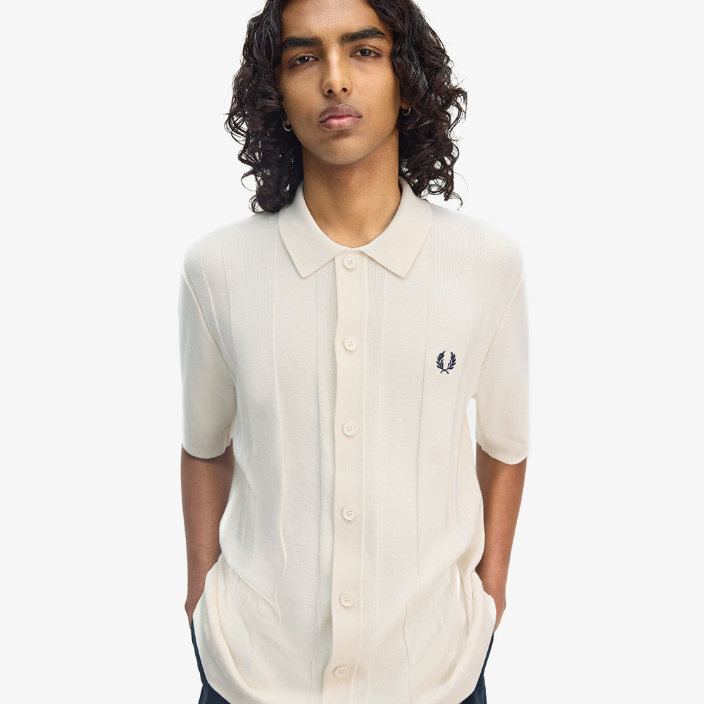 프레드페리 버튼스루 숏 슬리브 셔츠 에크루(Fred Perry Button Through Shirt Ecru) - 4
