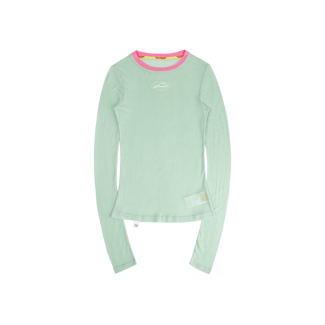 오브콜스와이낫 쎄러데이 나이트 코튼 롱슬리브 탑 라이트 그린