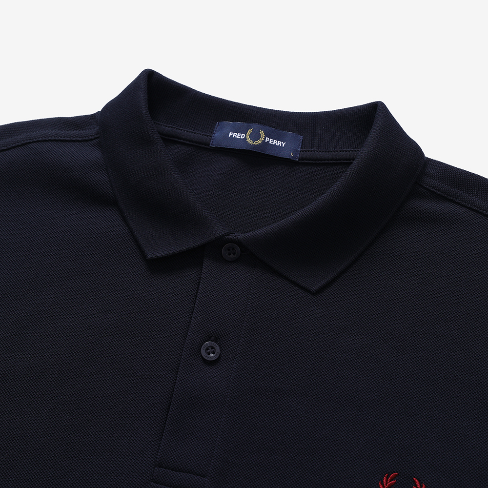 프레드페리 플레인 프레드페리 셔츠 네이비/번트 레드(Fred Perry Plain Fred Perry Shirt Navy/Burnt Red) - 3