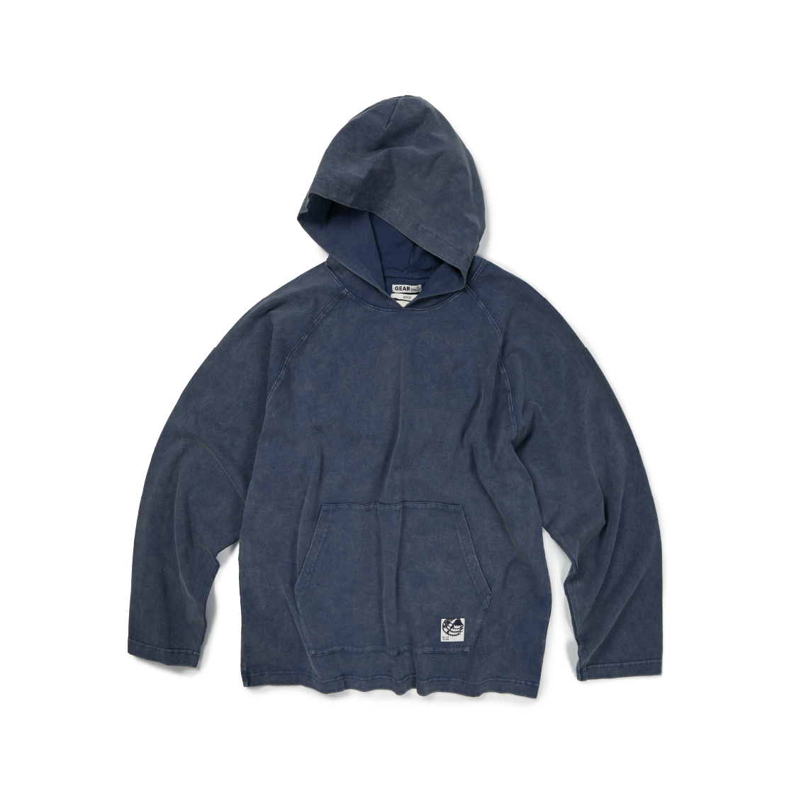 ET2501LT02BL ETCE Gear Label Washed Hoodie Blue