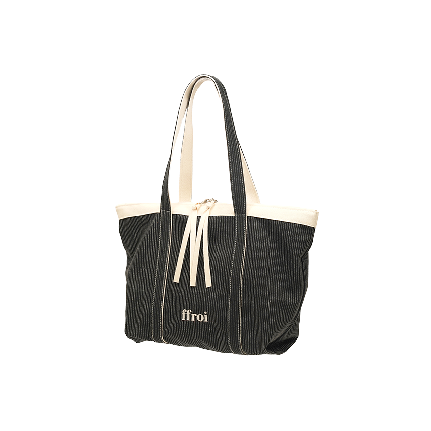 ■ffroi■ pin stripe eco bag PIN STRIPE ECO 프루아 스트라이프 지퍼 에코 블랙 | FFROI | KREAM
