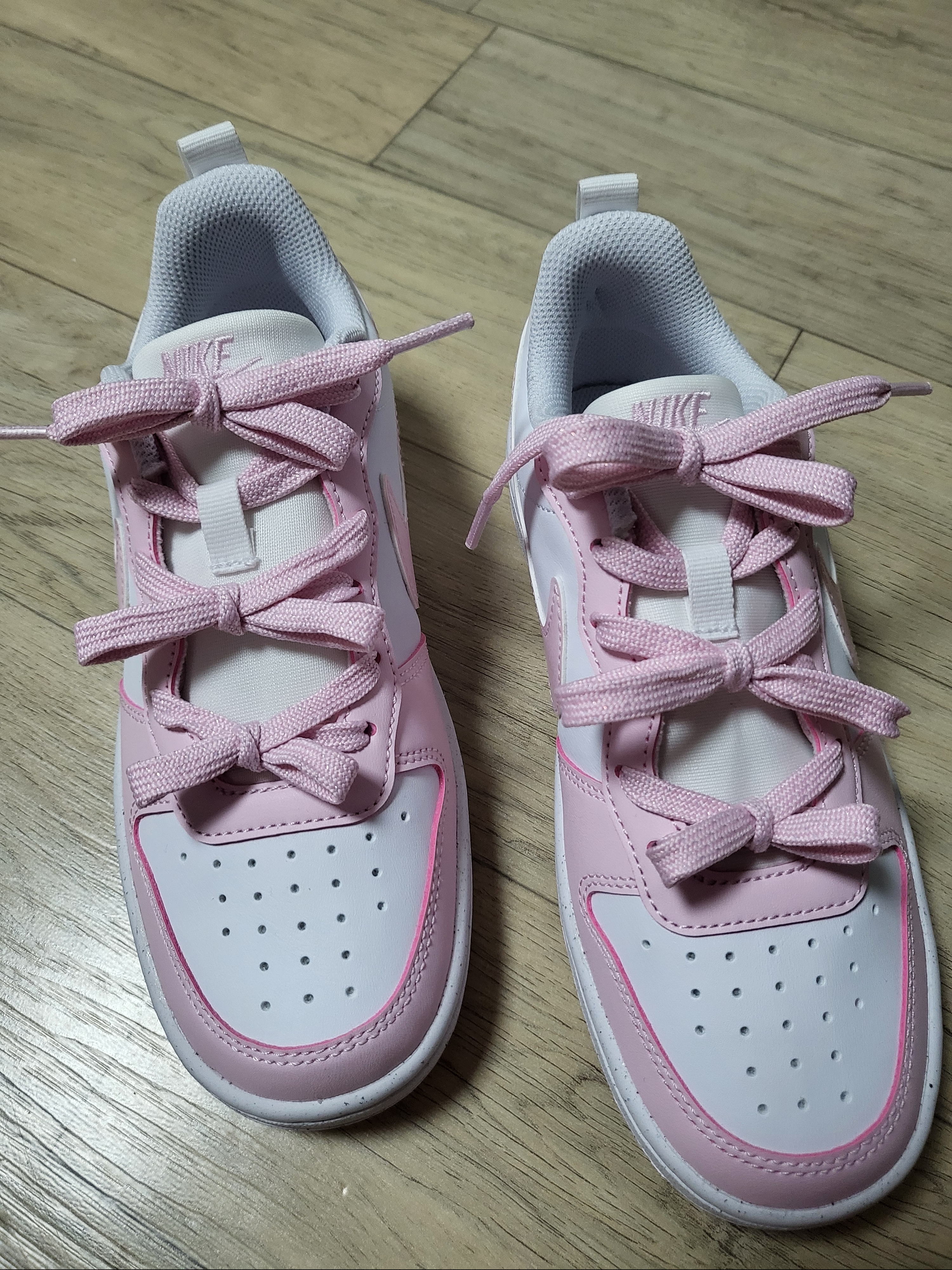 (GS) Nike Court Borough Low Recraft White Pink Foam 착용 스타일 - 2