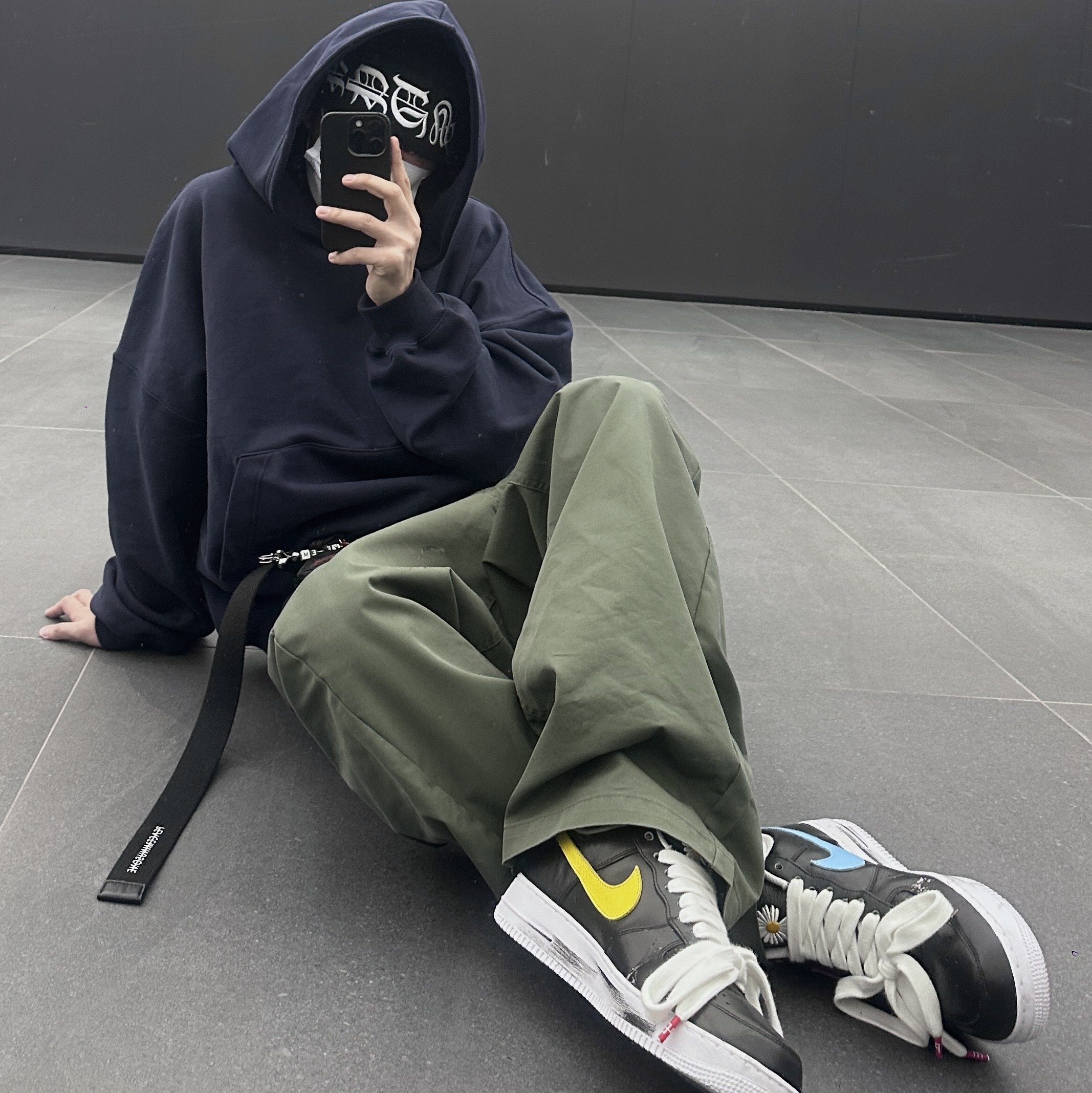 Nike x Peaceminusone Air Force 1 Low Para-Noise 3.0 Black and Multicolor, Supreme New Era Blackletter Beanie Black - 25SS 착용 스타일