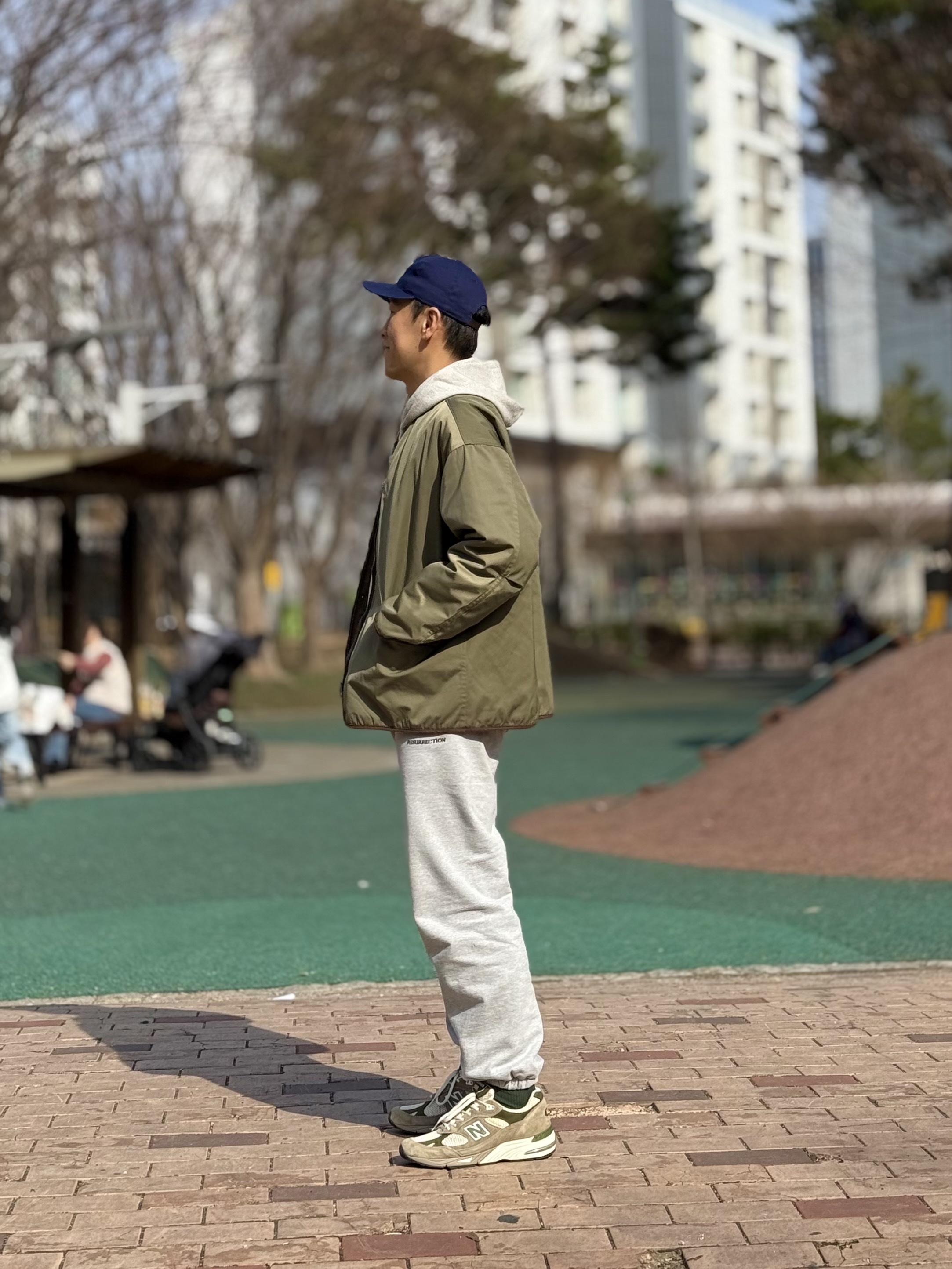 New Balance x Aime Leon Dore 991 Made in UK Grey 착용 스타일 - 4