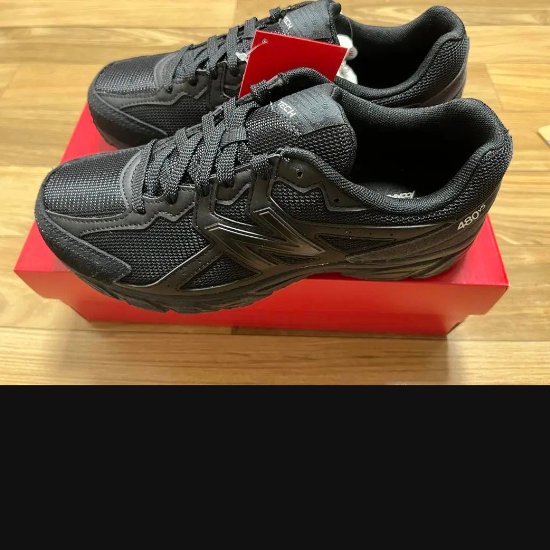 (W) New Balance 480v5 Black - 4E XXWide 착용 스타일