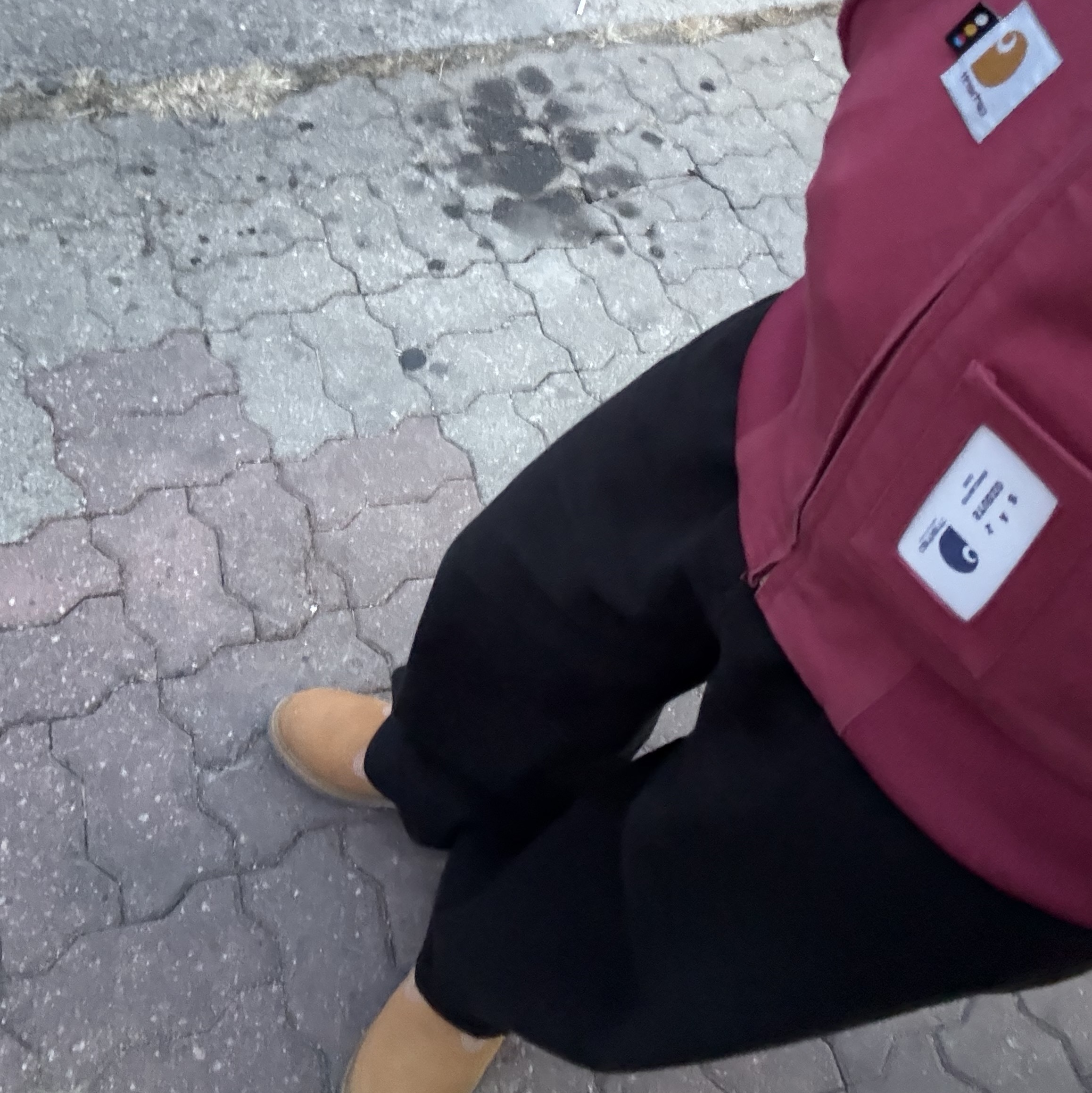 Carhartt WIP x IAB Studio OG Active Jacket Earth Red, Timberland 6 Inch Laceup Basic Boots Wheat Brown - Wide 착용 스타일