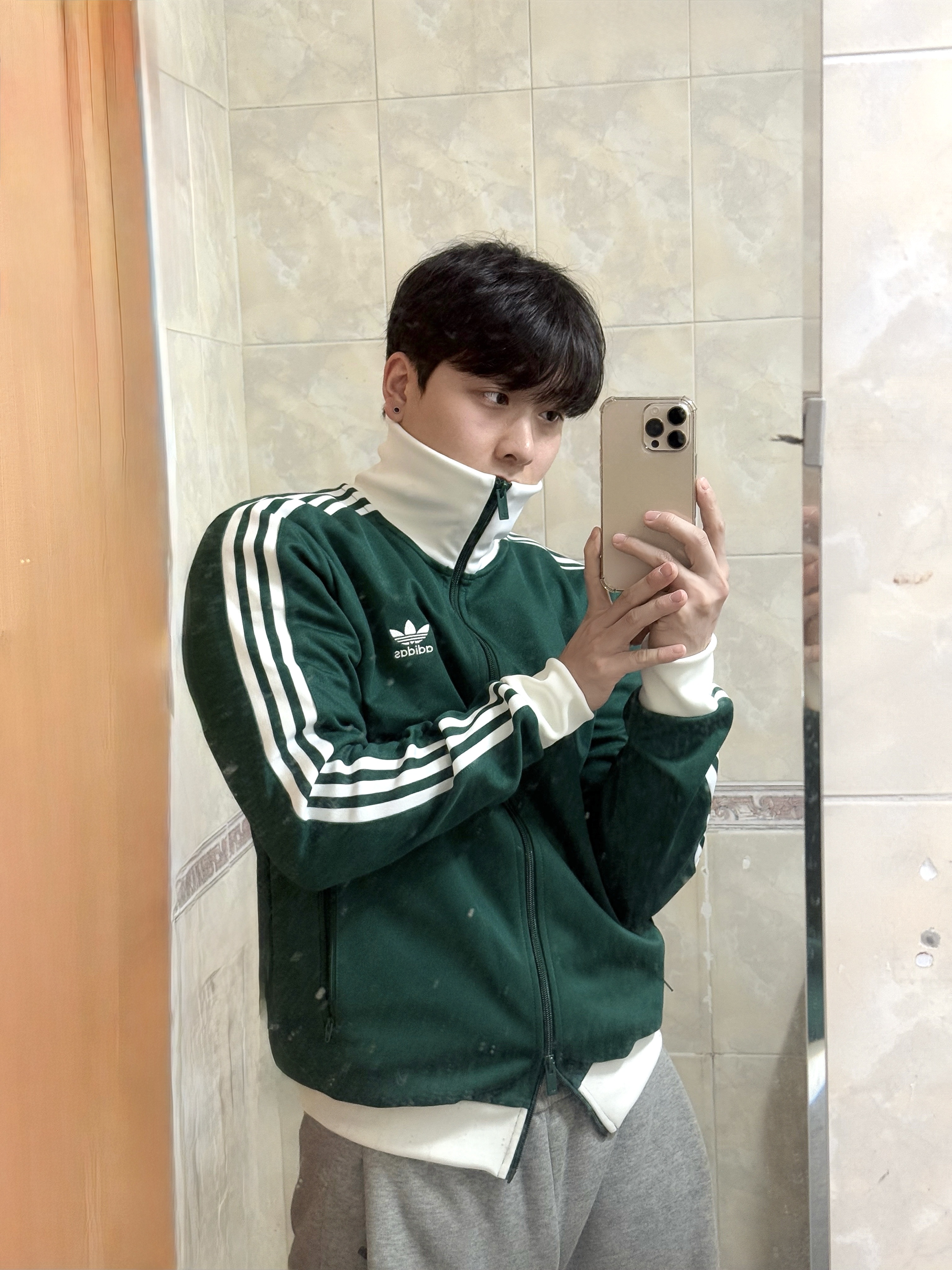 Adidas Adicolor Classics Beckenbauer Track Jacket Collegiate Green - KR Sizing 착용 스타일