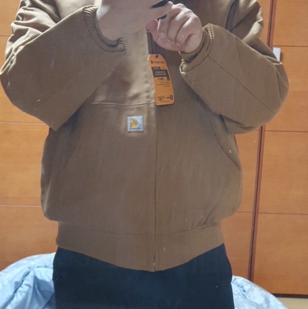 Carhartt Loose Fit Firm Duck Regular Insulated Flannel Lined Active Jacket Carhartt Brown, Carhartt Loose Fit Regular Firm Duck Flannel Lined Active Jacket Brown 착용 스타일