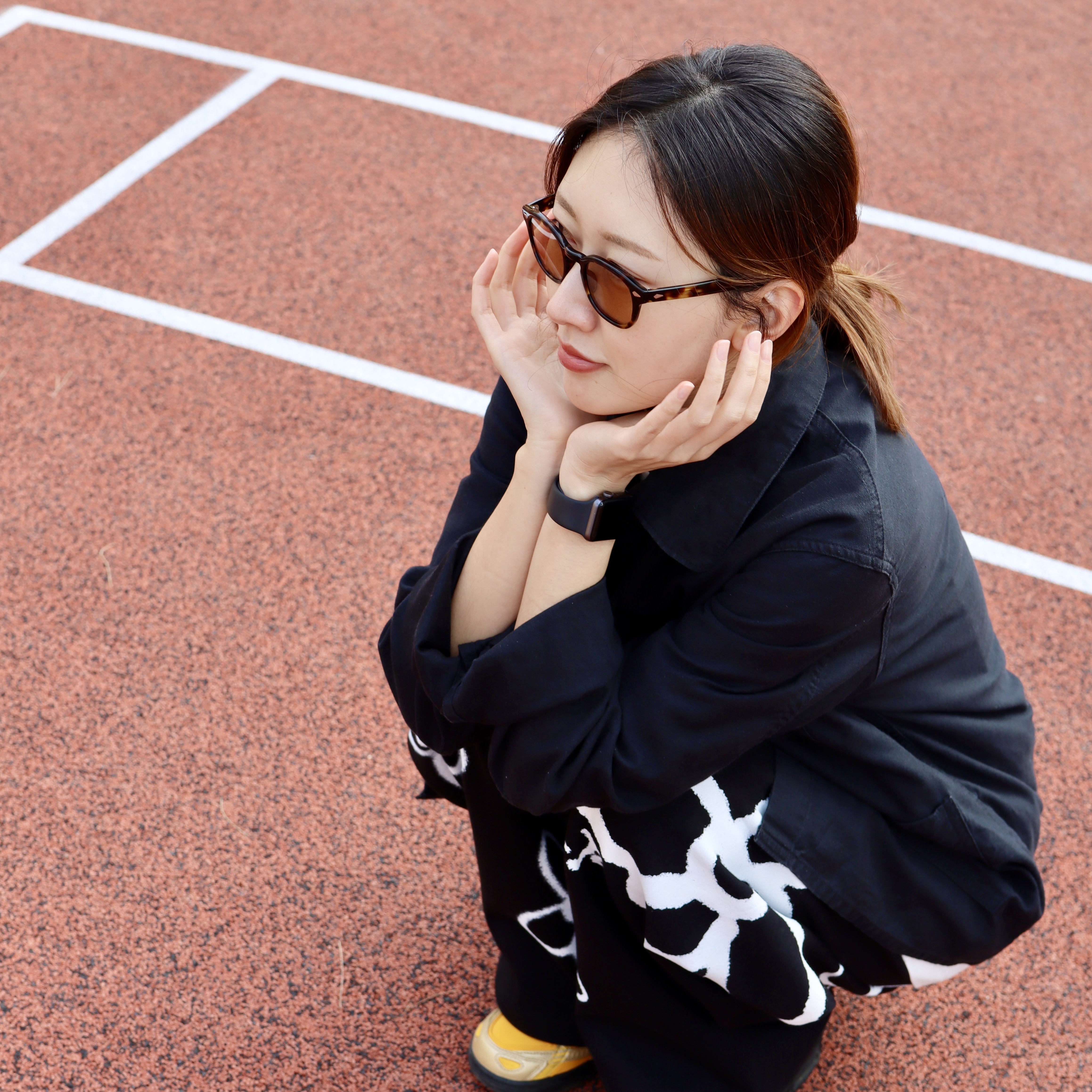 Nike x Off-White Air Rubber Dunk University Gold, Needles D.N. Coverall Jacket Black 착용 스타일 - 6