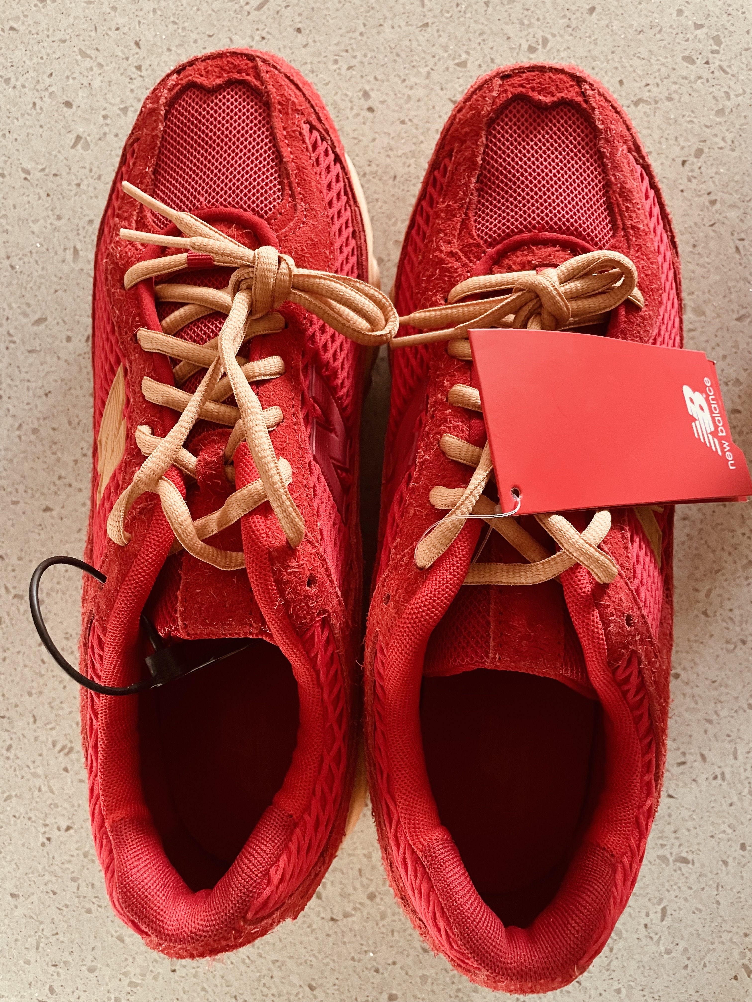 New Balance 509 Deep Red, Supreme Pigment Coated S Logo 6-Panel Red - 25SS 착용 스타일 - 5
