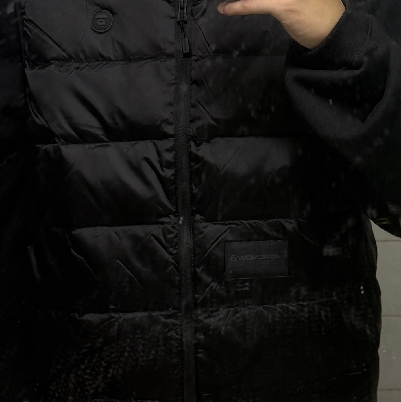 AAPE 28" Now Down Jacket Black - 24FW 착용 스타일