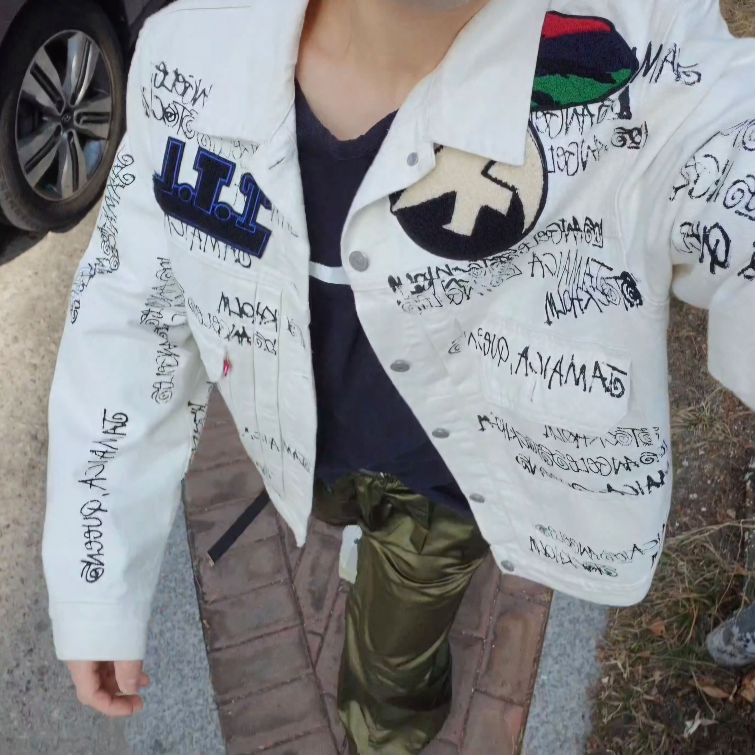 Stussy x Our Legacy x Denim Tears TTL Denim Jacket White, Nike x Matthew M Williams Zoom 004 Stone 착용 스타일 - 2
