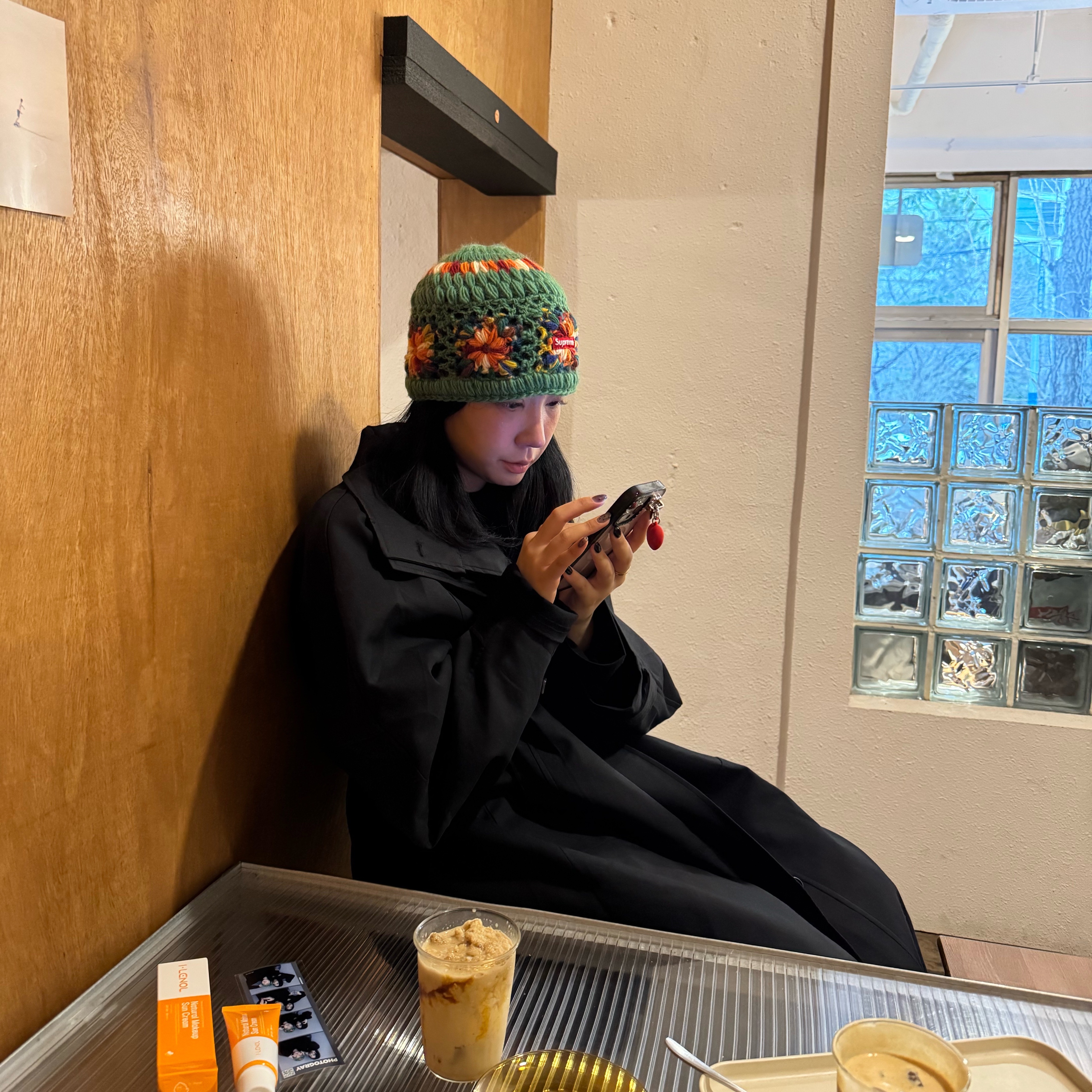 Supreme Crochet Beanie Green - 25SS 착용 스타일