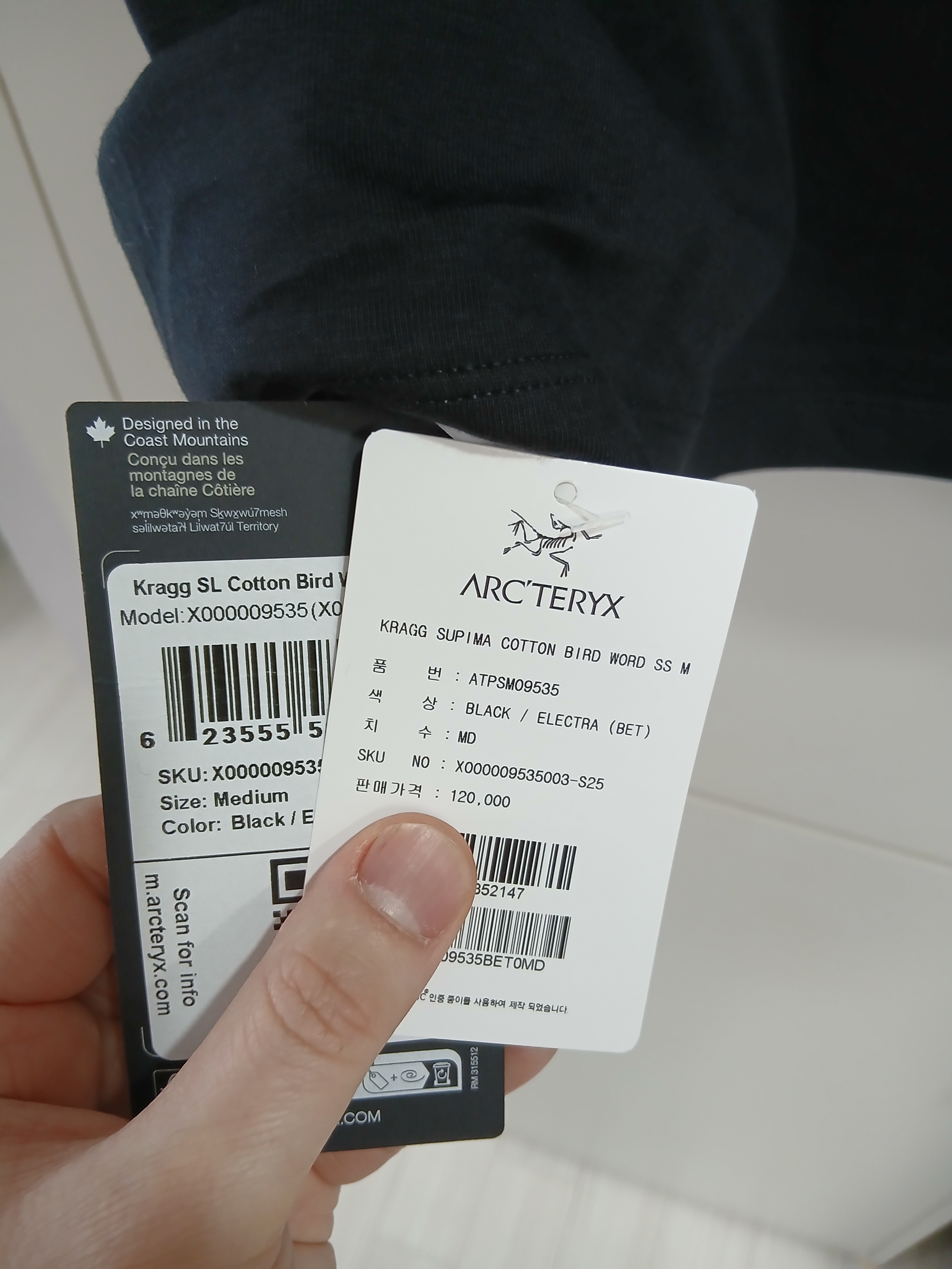 Arc'teryx Kragg SL Cotton Bird Word SS T-Shirt Black Electra ์ฐฉ์ฉ ์คํ์ผ - 4