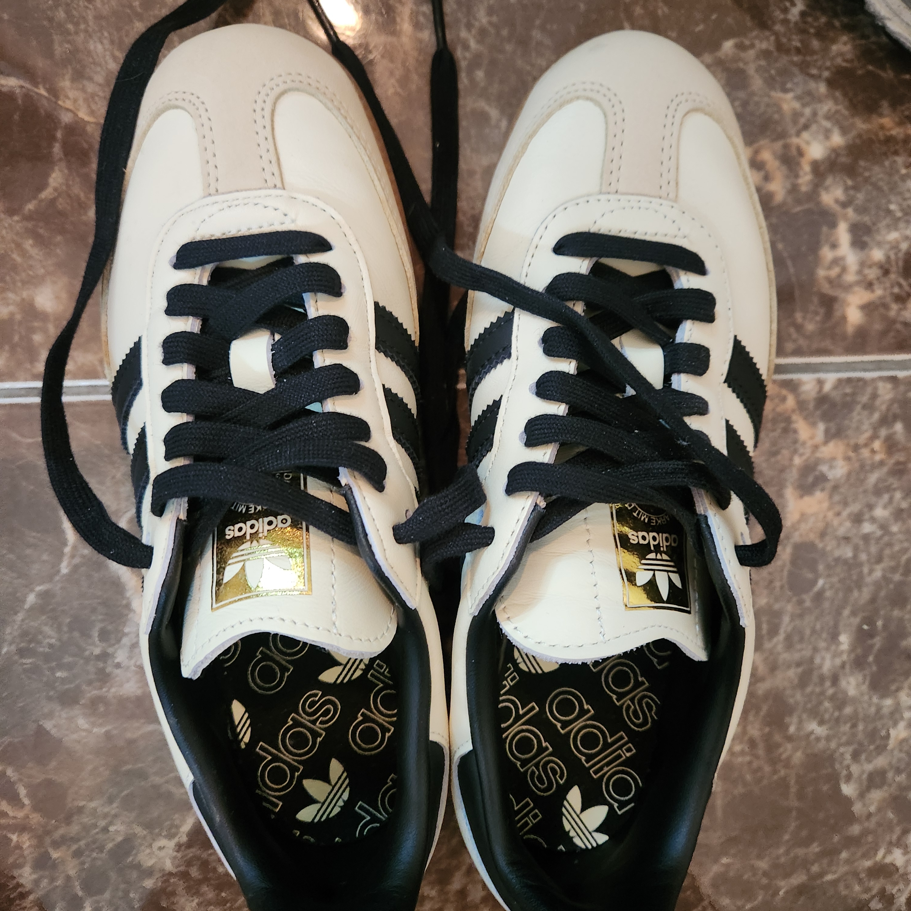 (W) Adidas Samba OG Cream White Core Black 착용 스타일