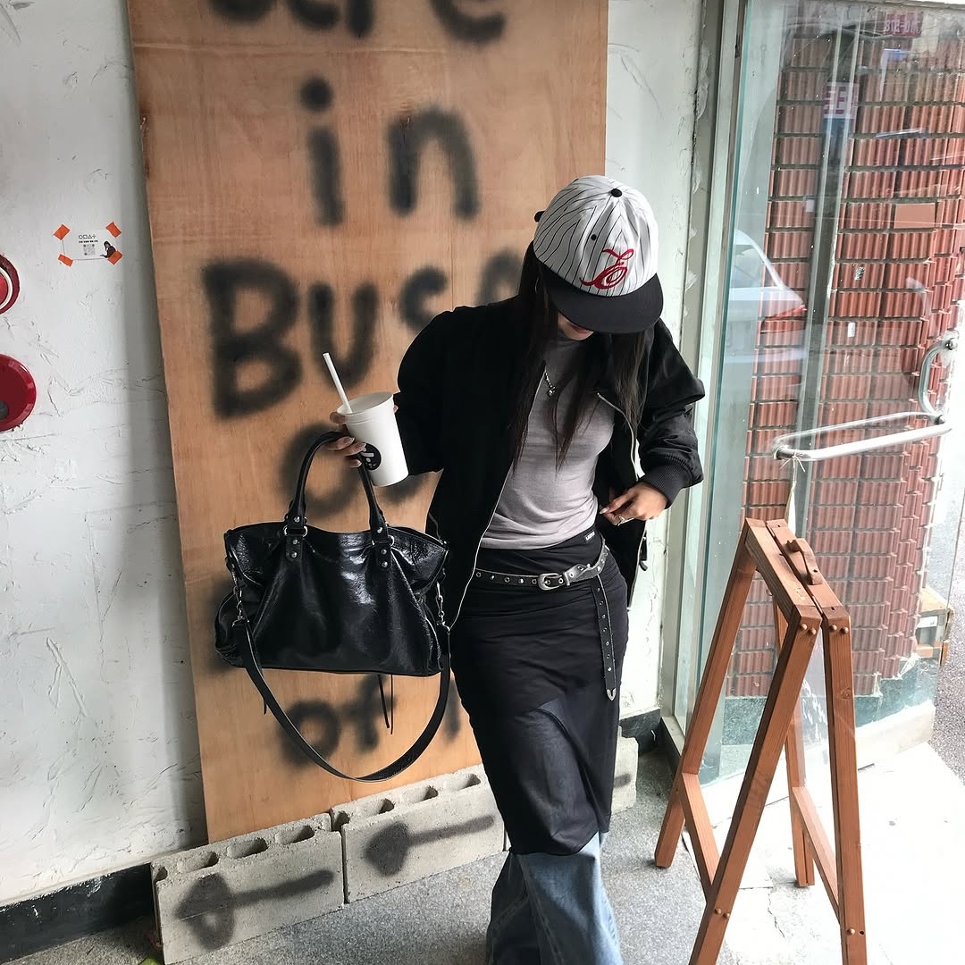 Thevinylhouse Dyed Tanker Jacket Black 착용 스타일 - 3