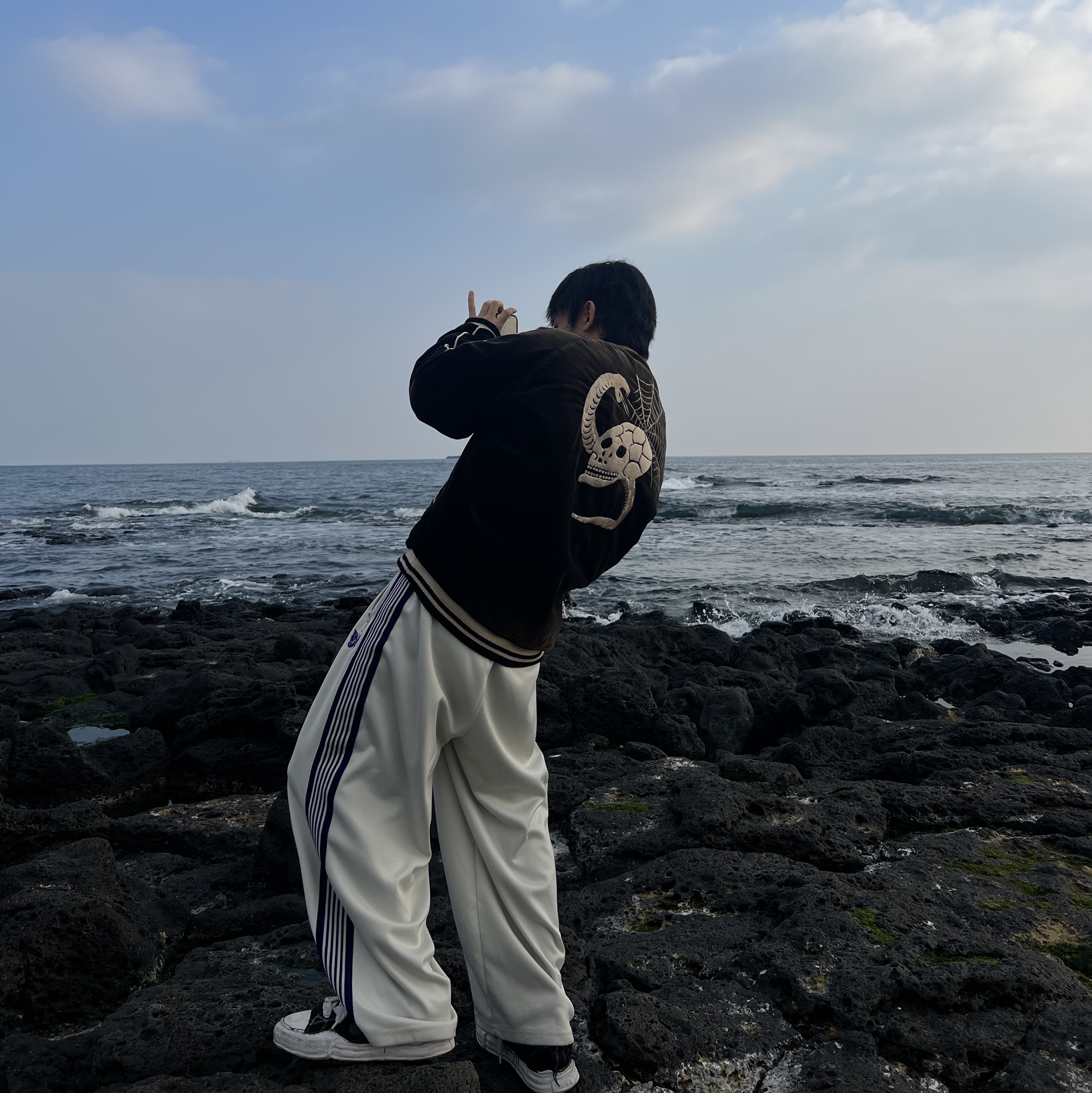 Maison Mihara Yasuhiro Souvenir Jacket Black 착용 스타일 - 1