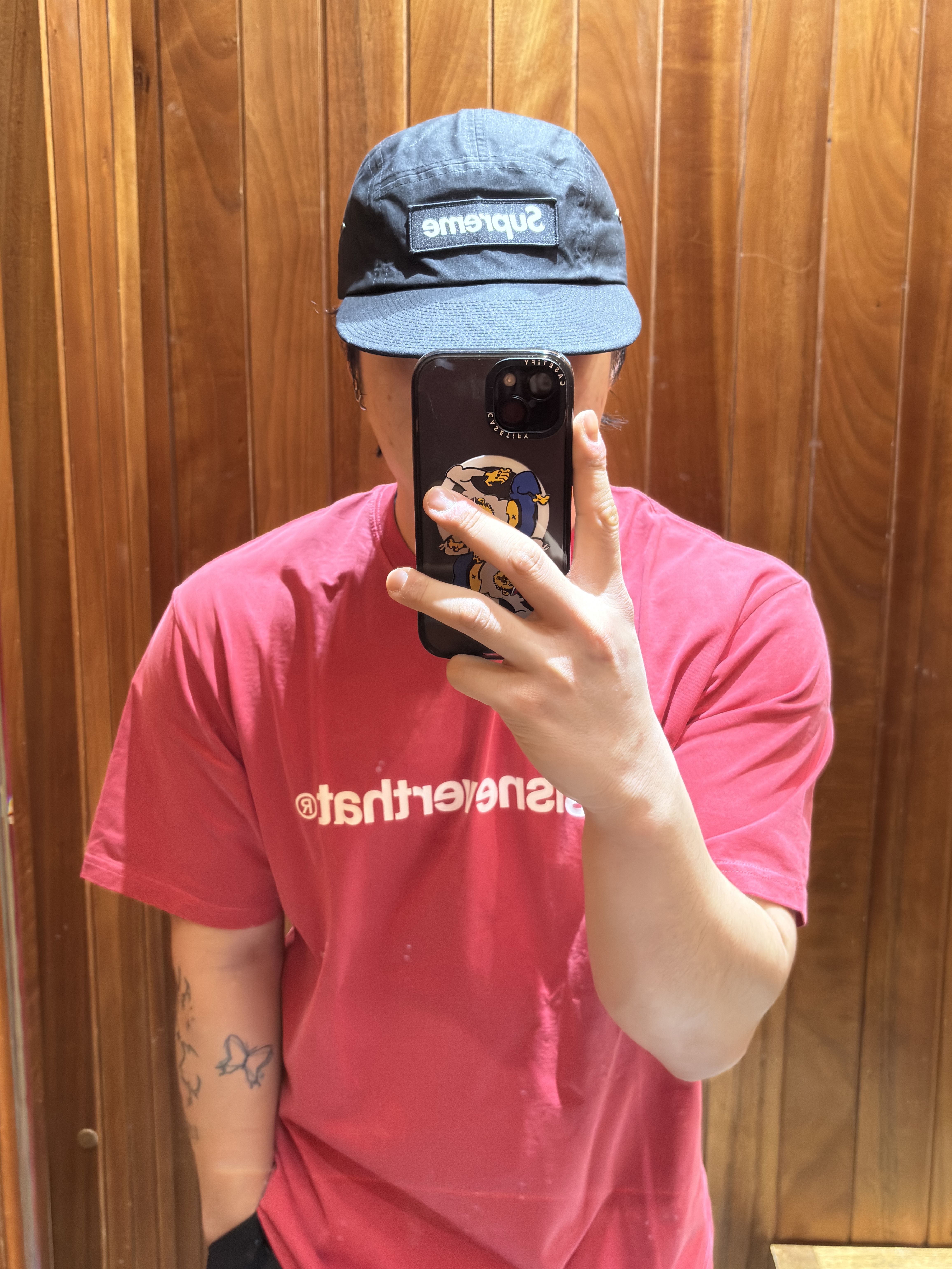 Supreme Waxed Cotton Camp Cap Black - 23FW 착용 스타일