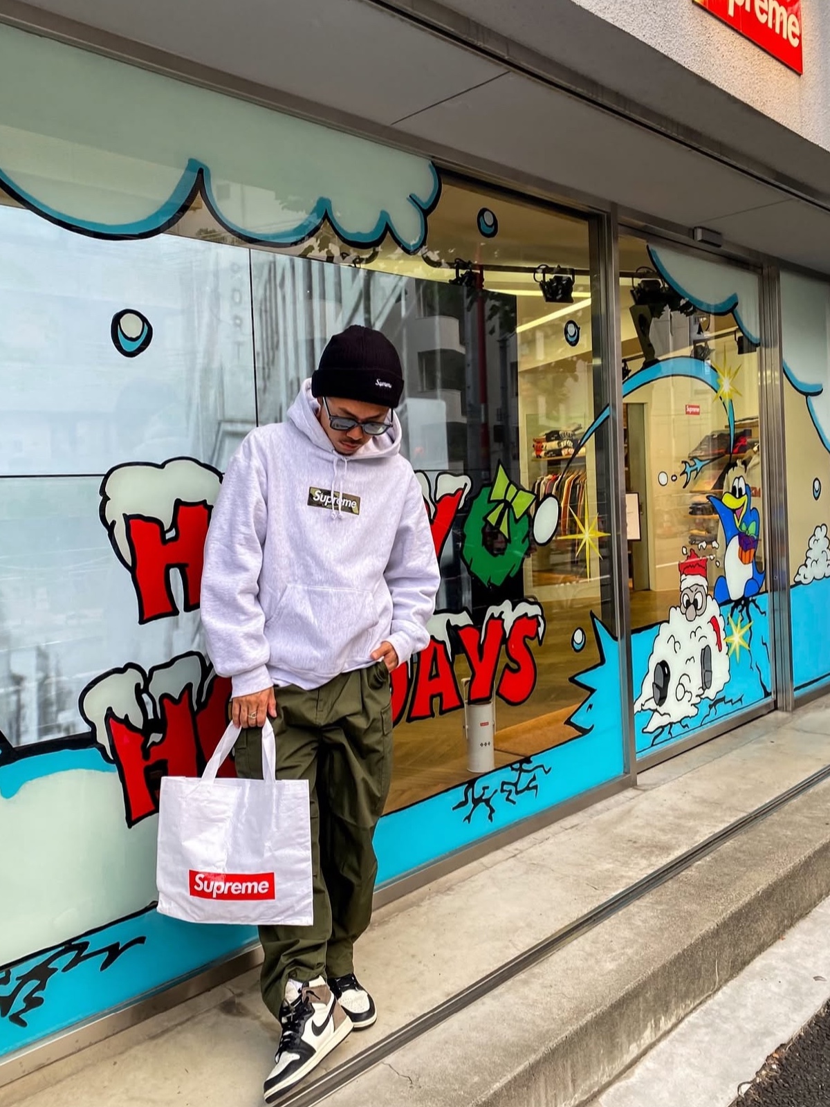 Supreme Box Logo Hooded Sweatshirt Ash Grey - 23FW 착용 스타일