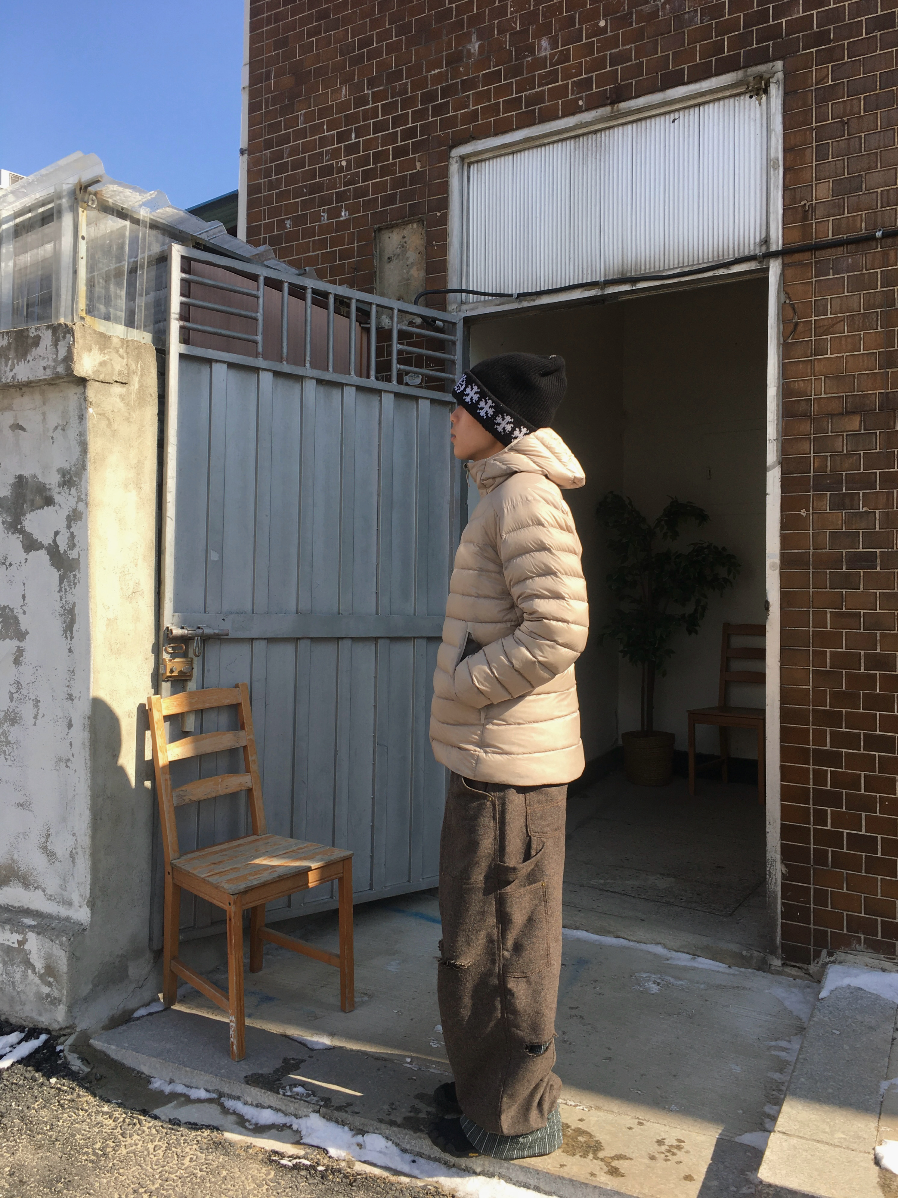 Undermycar Bill The Butcher 2 Layered Vintage Wool Carpenter Pants Brown  - 24FW, Chrome Hearts Big Daddy Cashmere Beanie Black 착용 스타일
