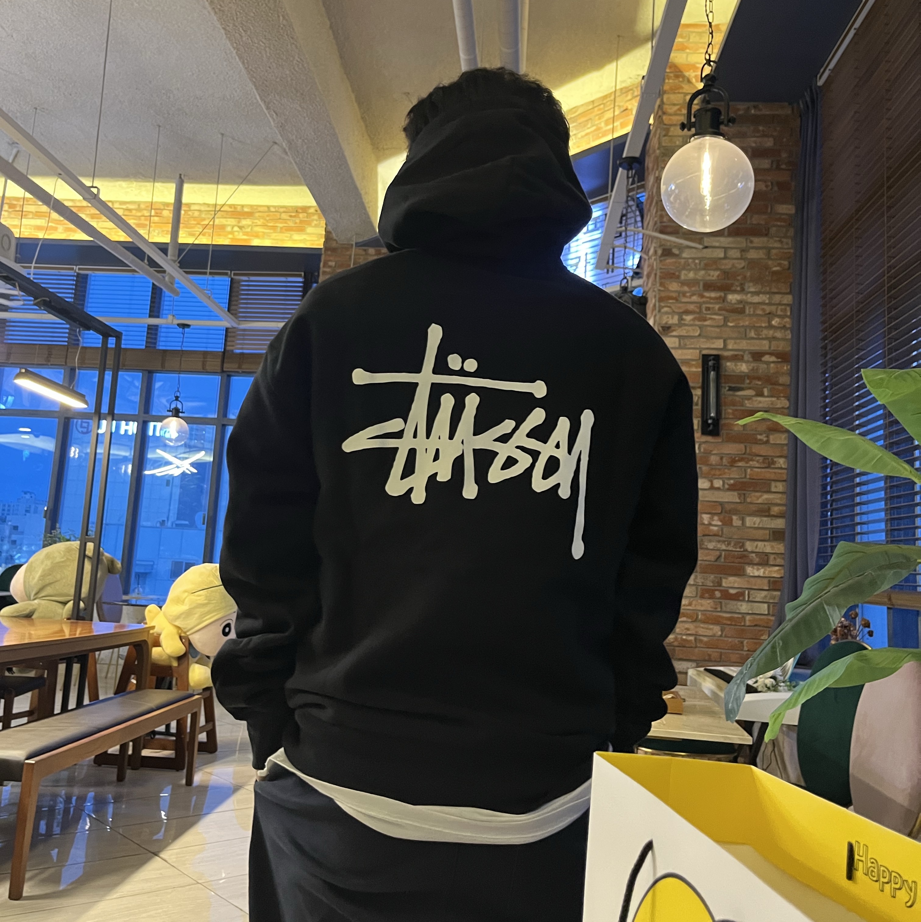 Stussy Basic Stussy Hoodie Black 착용 스타일