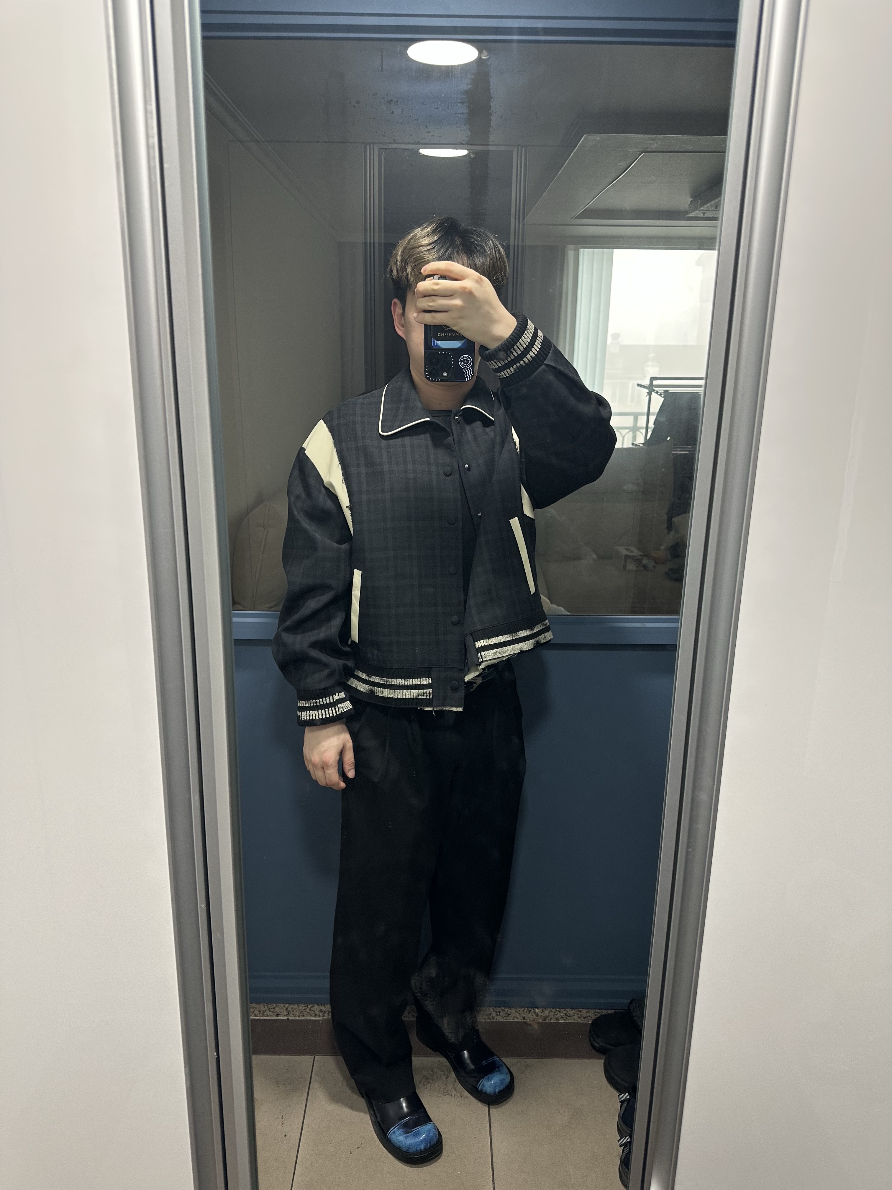Ader Error Tedd Jacket Noir 착용 스타일