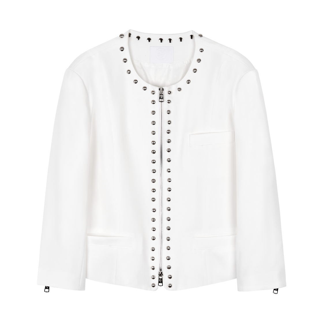 GTY251JK01WH GIMMETHEYOUNG G_Studded Zipper Jacket  White