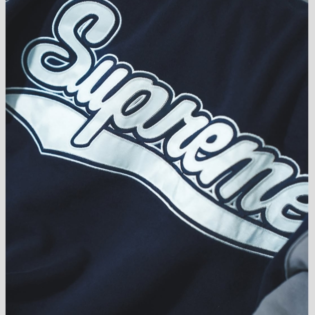 Supreme Playoffs Zip Up Hooded Sweatshirt Navy - 25SS 착용 스타일 - 10