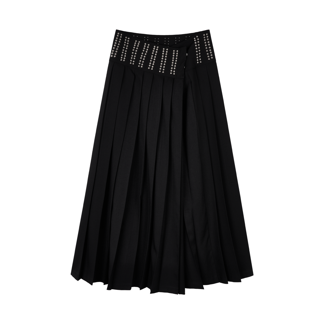 김미더영 풀리 스터디드 벨트 스커트 블랙(GIMMETHEYOUNG G_fully Studded Belt Skirt Black)