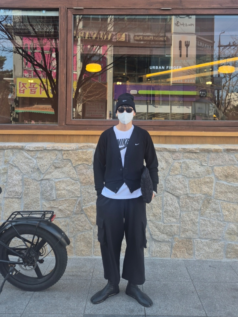 Nike Beanie Black, Nike SB Skateboarding Cardigan Black - Asia 착용 스타일 - 1