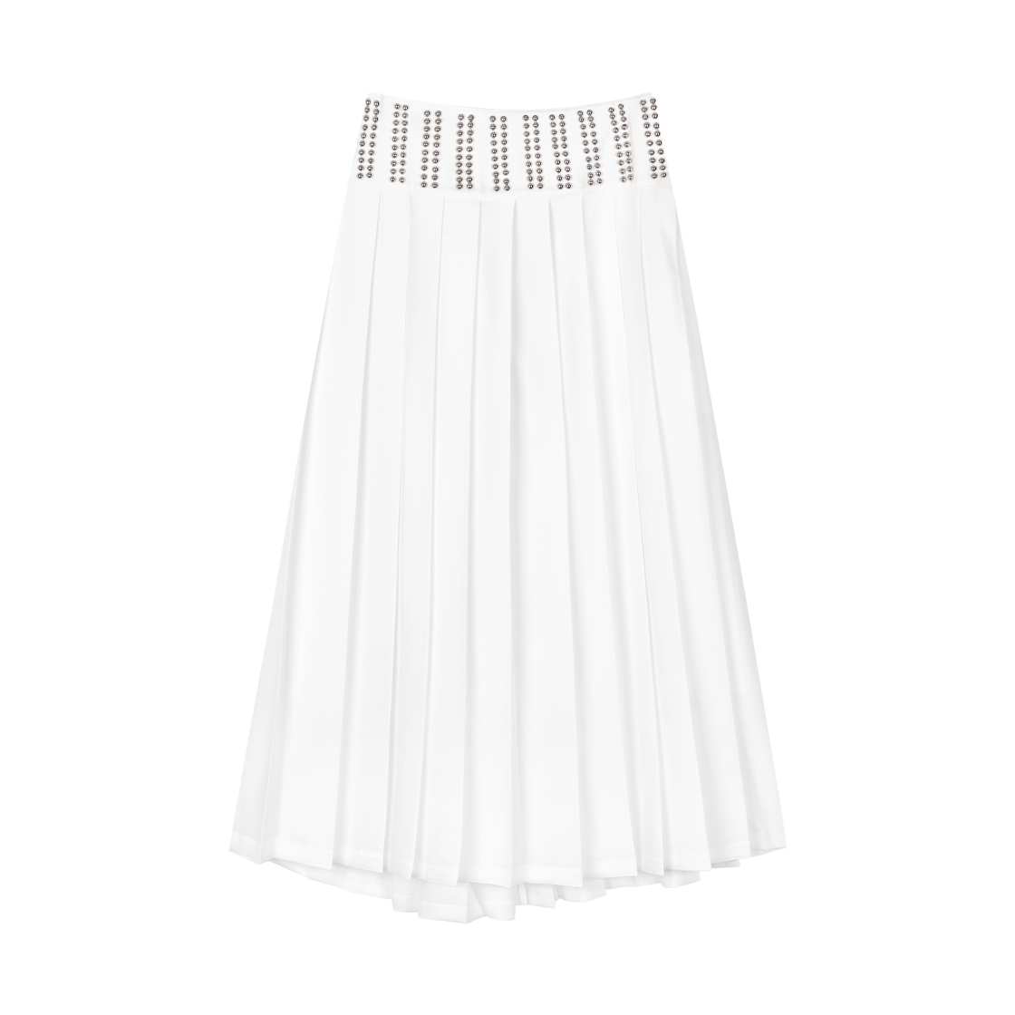 김미더영 풀리 스터디드 벨트 스커트  화이트(GIMMETHEYOUNG G_fully Studded Belt Skirt  White) - 2