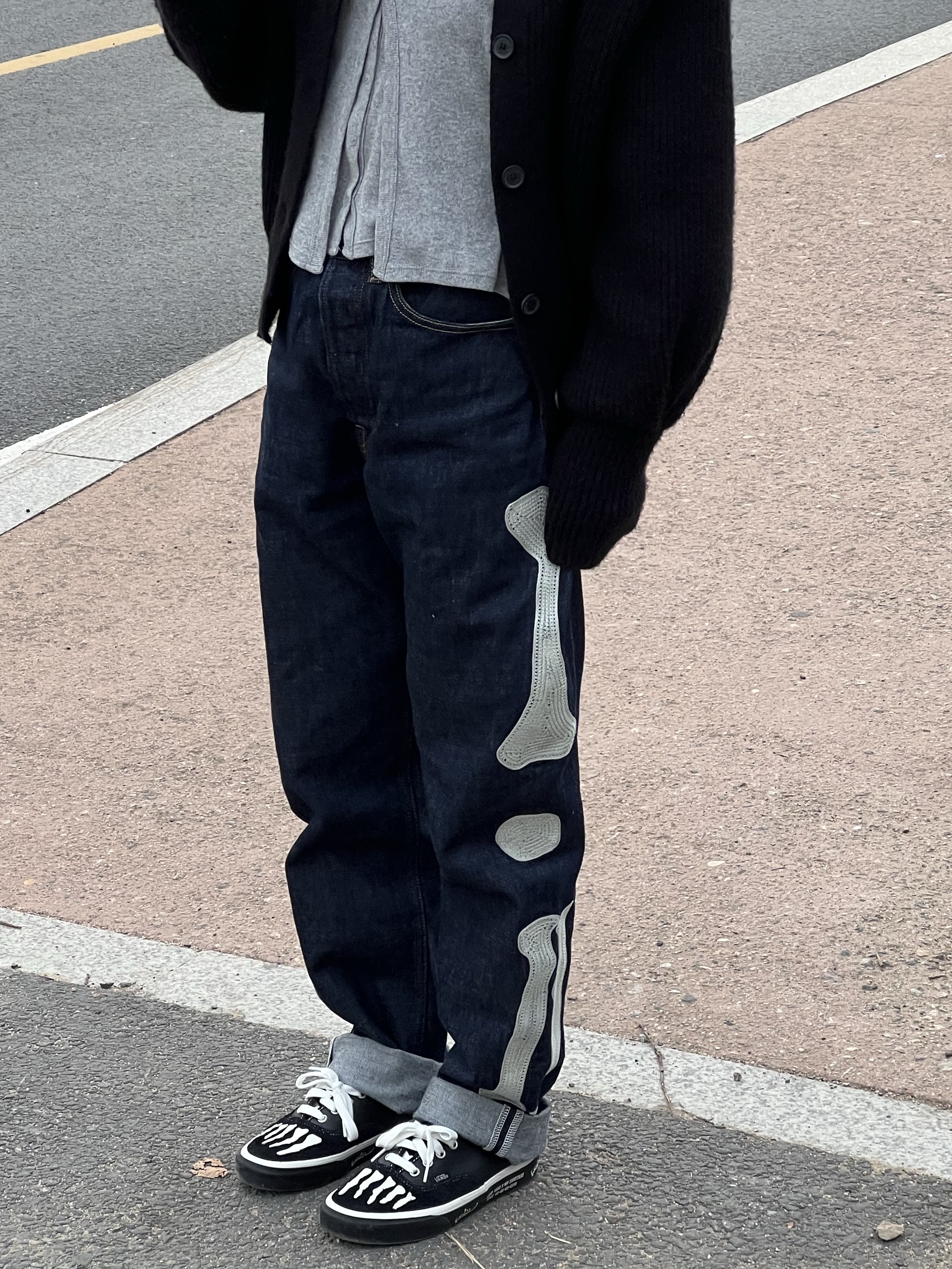 Kapital 12.5 oz. Denim Mexican Tuxedo 5P Okagilly Pants Indigo 착용 스타일 - 1