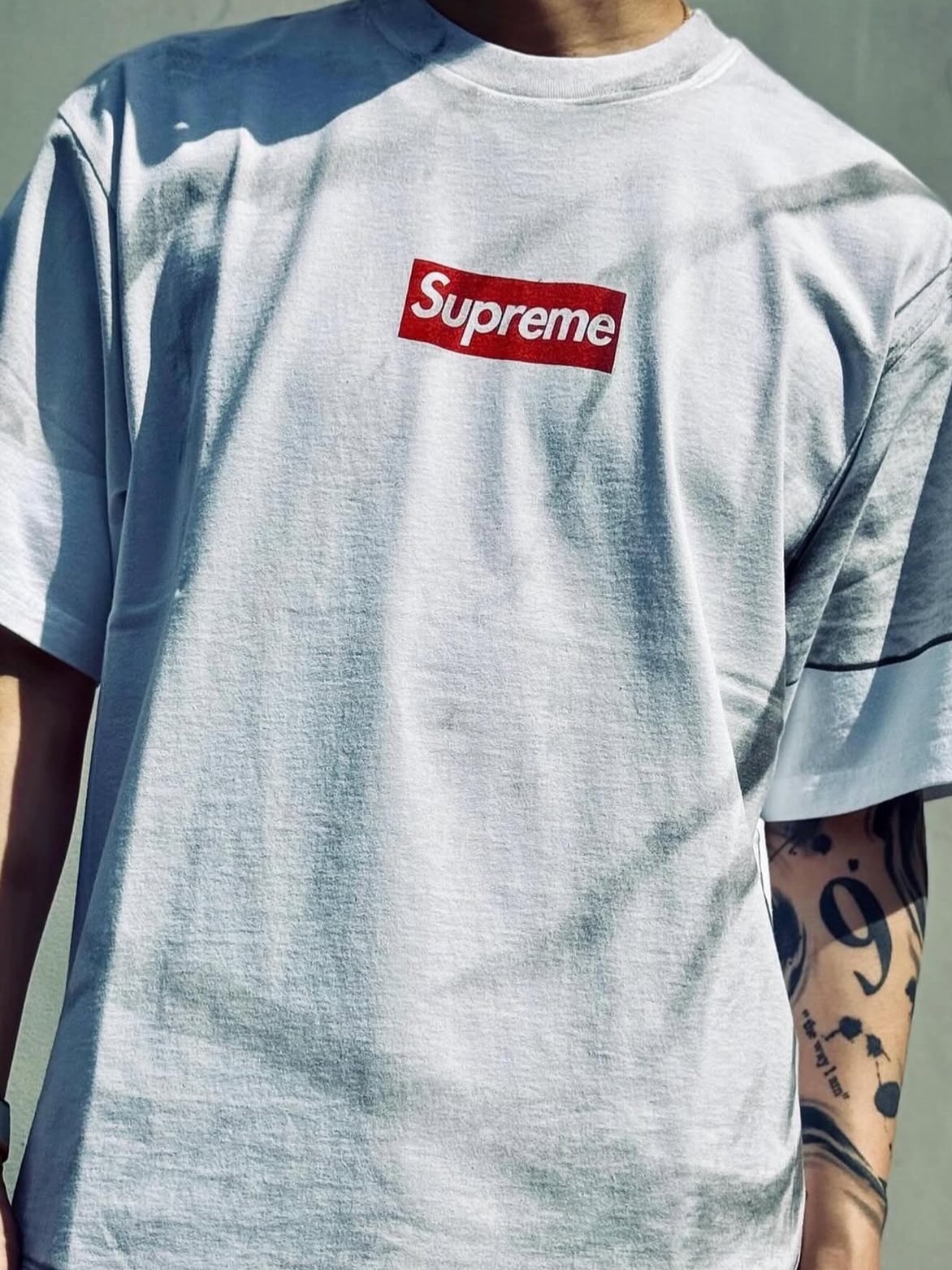 Supreme x MM6 Maison Margiela Box Logo T-Shirt White - 24SS 착용 스타일 - 1