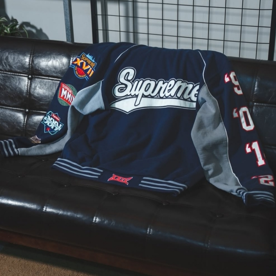 Supreme Playoffs Zip Up Hooded Sweatshirt Navy - 25SS 착용 스타일 - 7