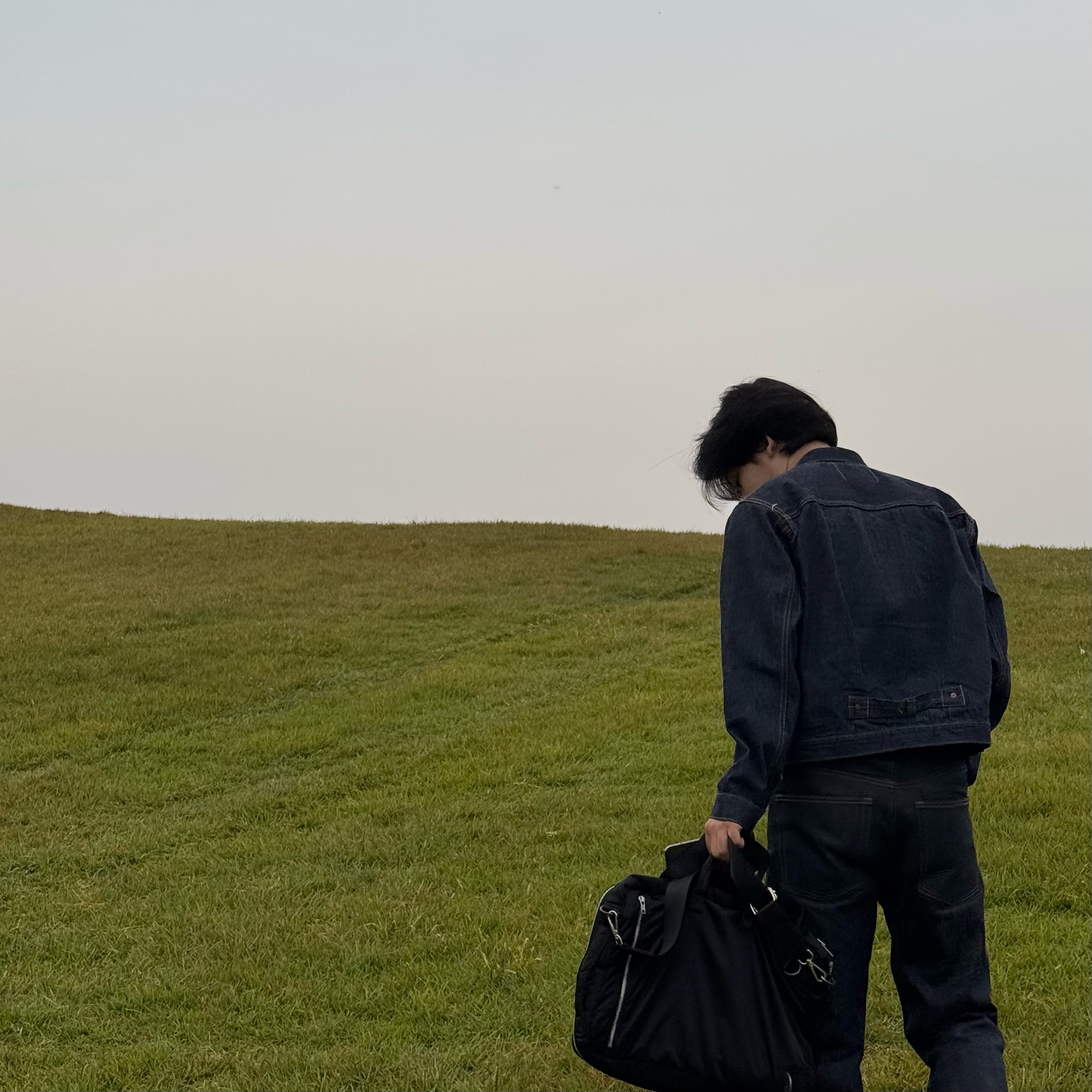 Buzz Rickson's World War II Denim Blouse One Wash, Porter Tanker 3Way Briefcase Black 착용 스타일 - 1