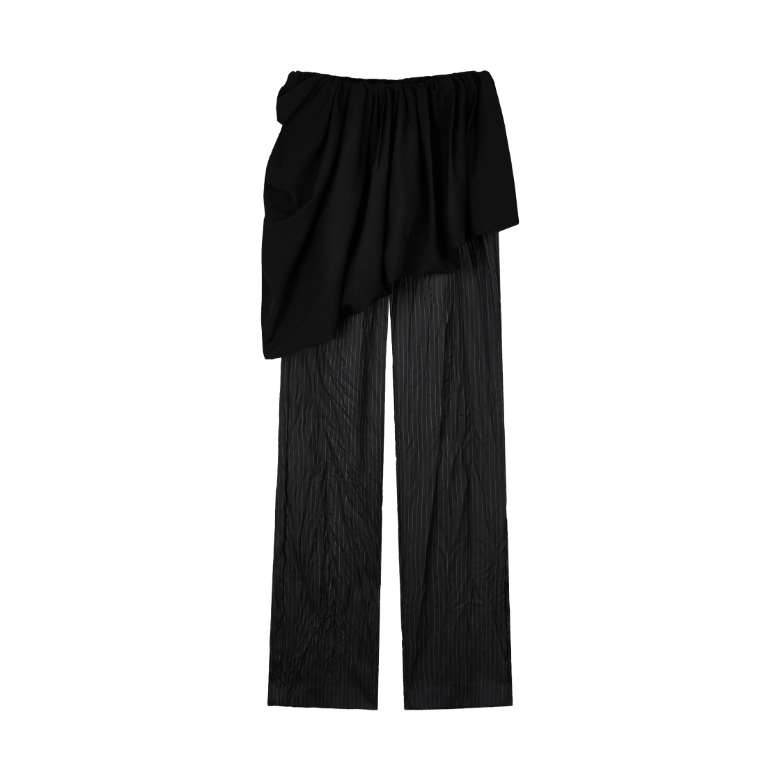 김미더영 퍼프 드레이프 스커트 팬츠 블랙(GIMMETHEYOUNG G_puff Drape Skirt Pants Black)
