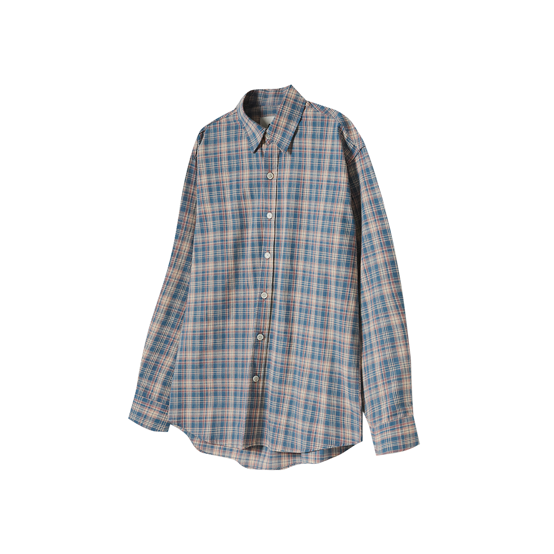 아모우 60's 빈티지 체크 셔츠 블루(AMOU 60S Vintage Check Shirts Blue) - 2