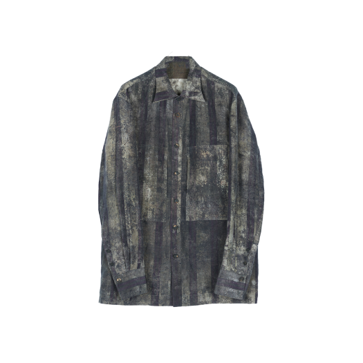 KM5BSHLZC05DG Ziggy Chen Digital Print Long Shirt Dark Grey - 25SS