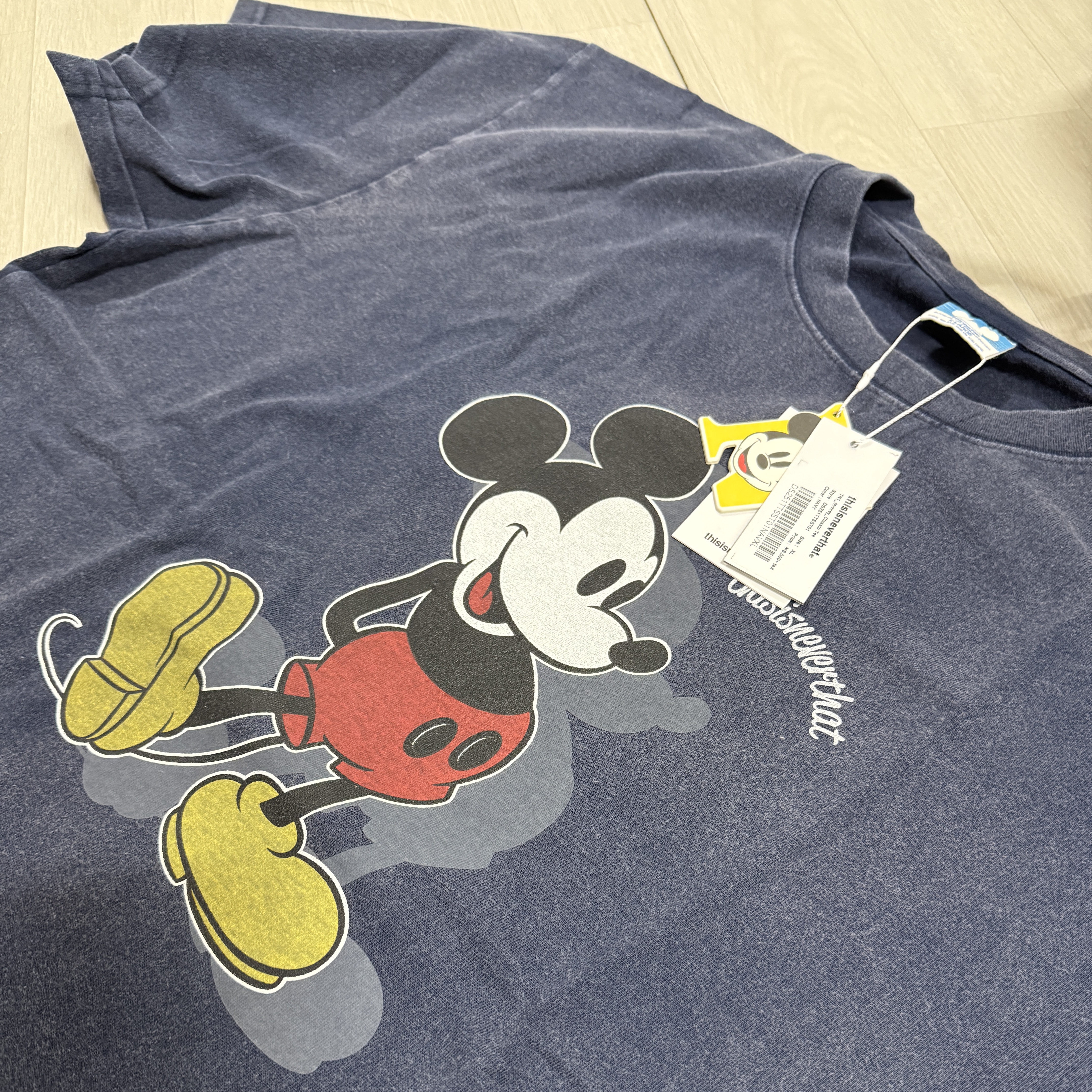 Thisisneverthat x Disney Mickey Classic T-Shirt Navy 착용 스타일 - 1