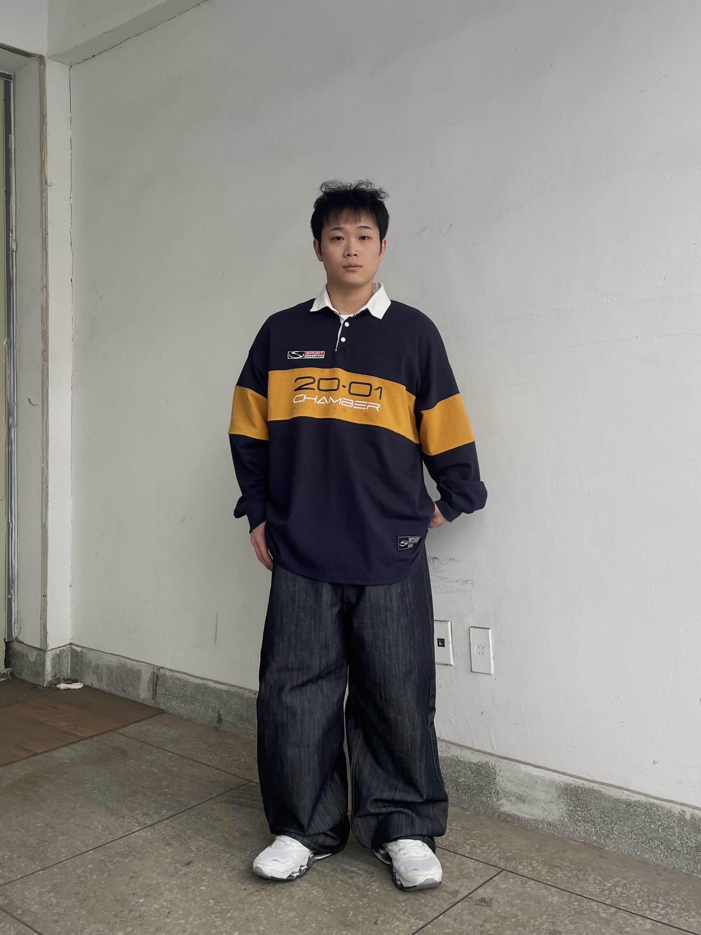 Mizuno Wave Prophecy LS Off White, SPORT CHAMBER SC Sporty Rucksack Navy 착용 스타일 - 1