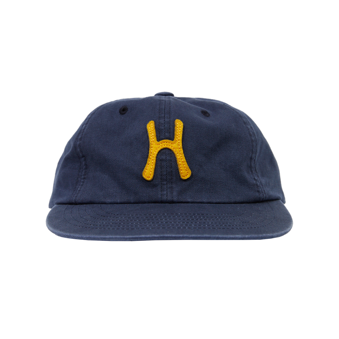 Hello Sunrise★H Logo Wool Relaxed Fit 6Panel Cap★キャップ 헬로선라이즈 H 로고 코튼 릴랙스핏 6패널 캡 네이비 | Hello