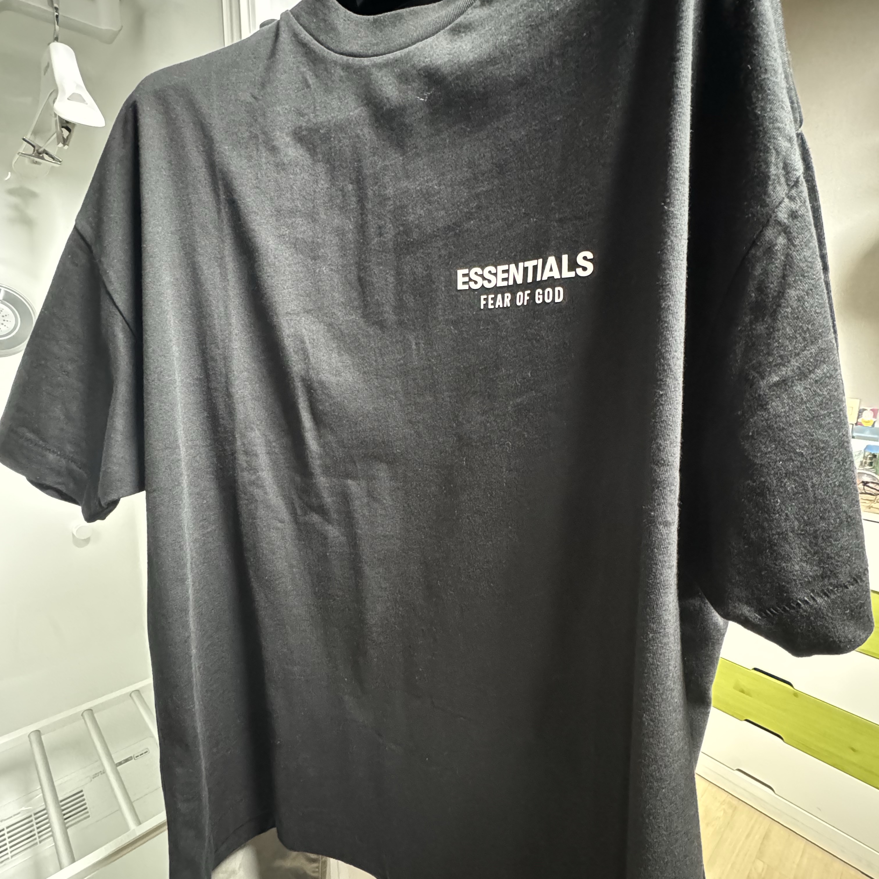 Essentials Jersey Crewneck T-Shirt Black - 24FW 착용 스타일