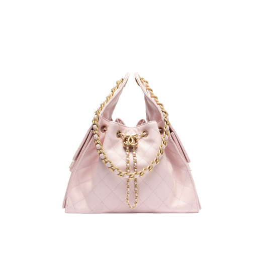 Chanel 25 Small Handbag Grained Calfskin & Gold Light Pink