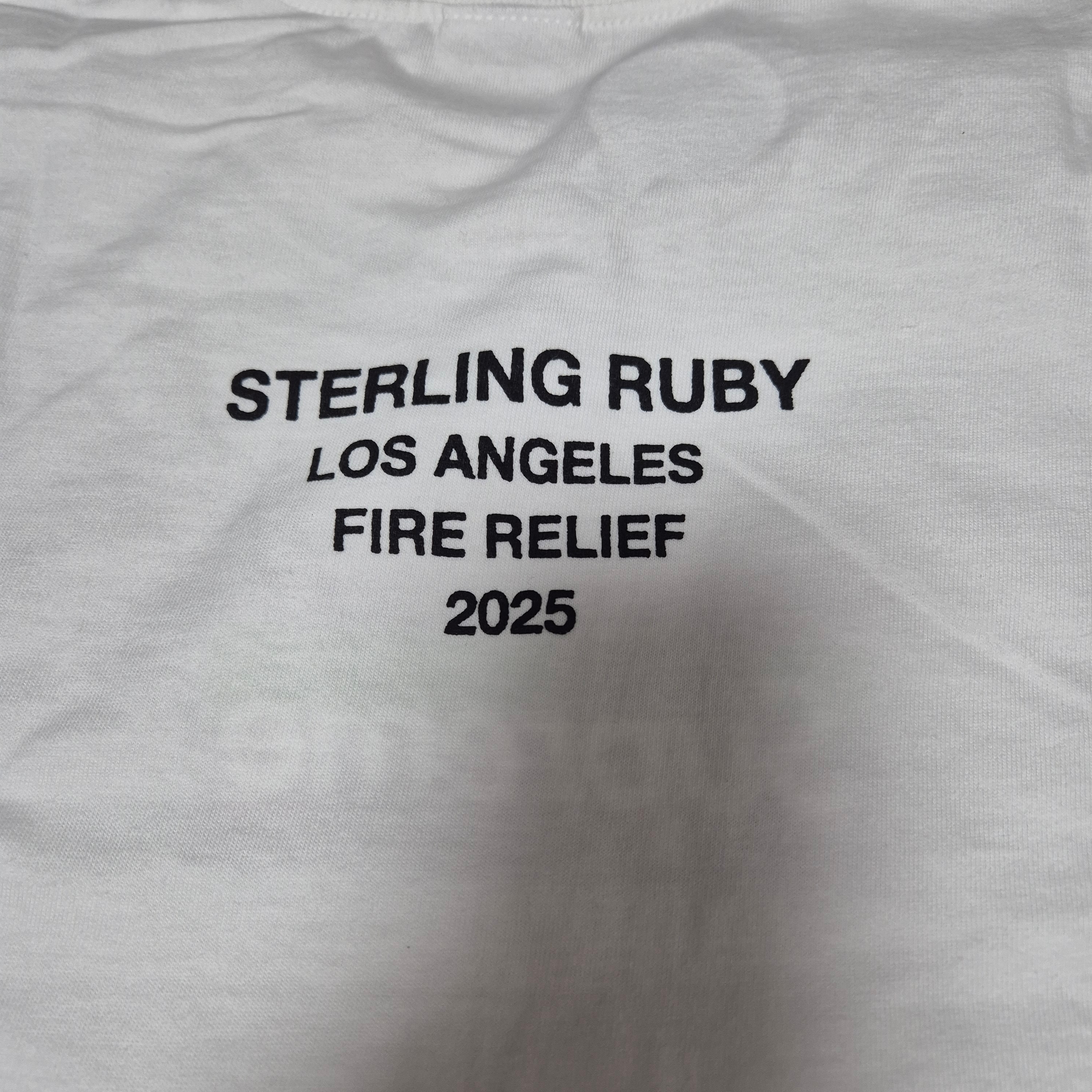 Supreme Los Angeles Fire Relief Box Logo T-Shirt White - 25SS 착용 스타일 - 9