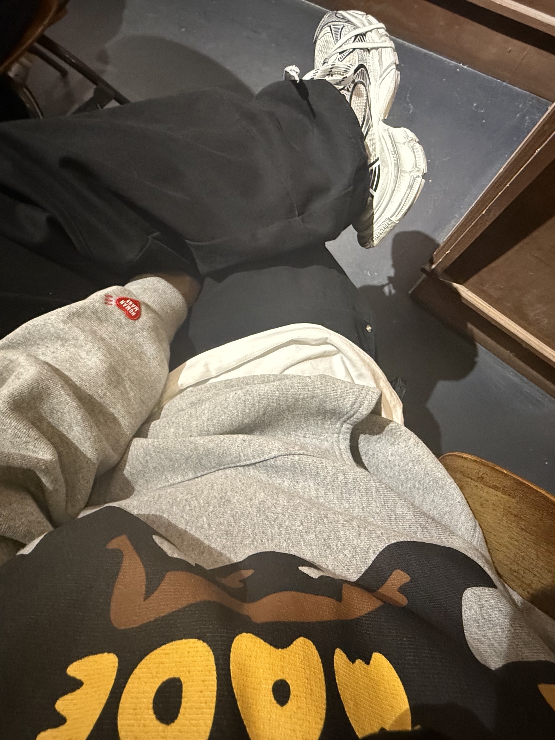Human Made Heavyweight Hoodie #1 Gray, Balenciaga BB Icon Gourmette Bracelet Antique Silver 착용 스타일 - 2