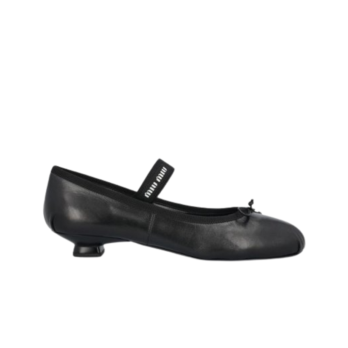 (W) 미우 미우 사틴 발레리나 블랙((W) Miu Miu Satin Ballerinas Black)