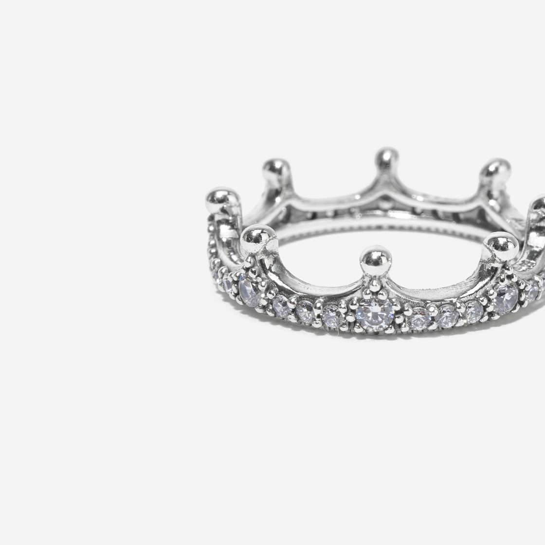 (W) 판도라 스파클링 크라운 링 스털링 실버 클리어((W) Pandora Sparkling Crown Ring Sterling Silver Clear) - 3