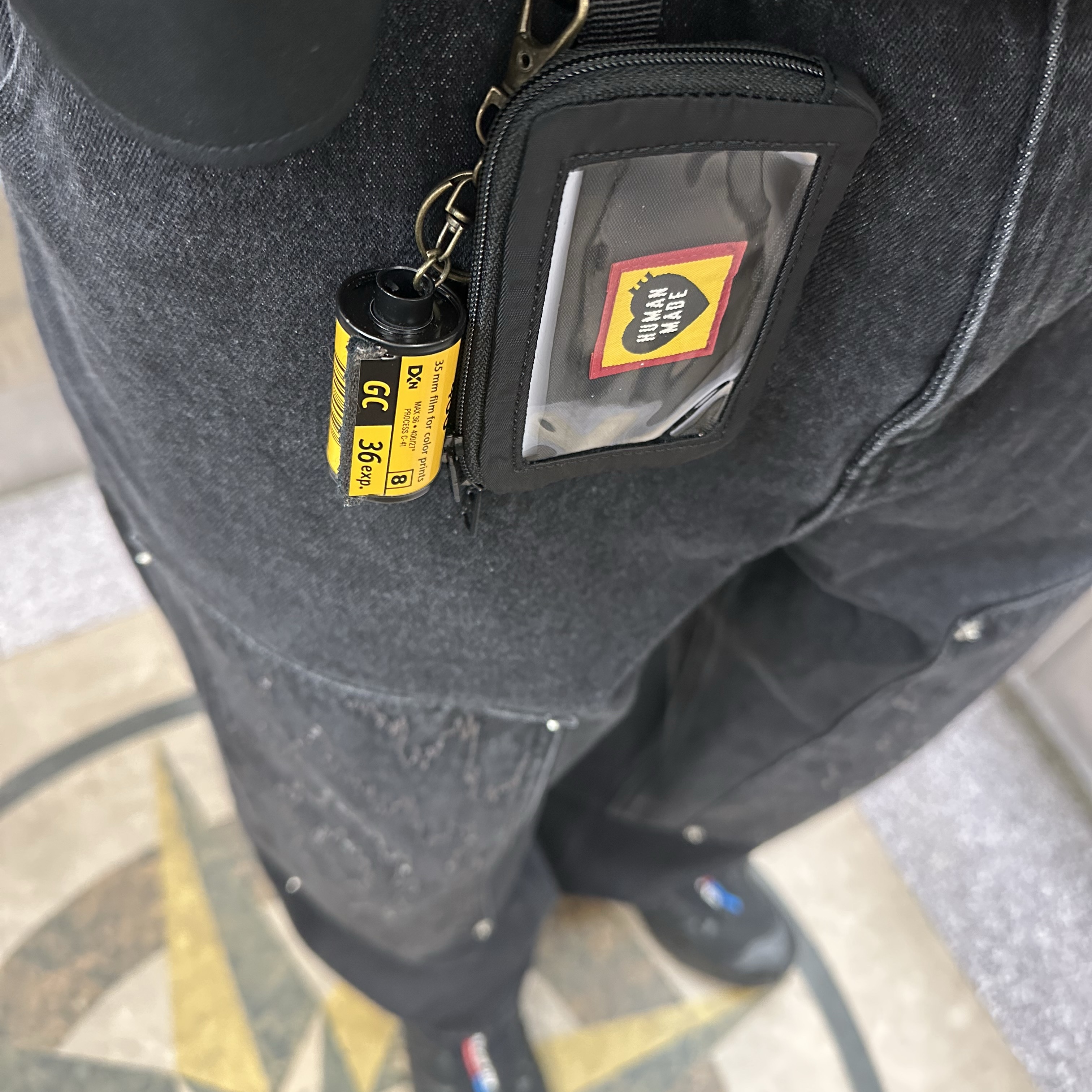 Human Made Military Card Case Black, Dr. Martens 1461 Smooth Black 착용 스타일 - 2
