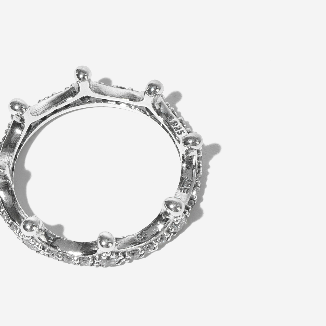 (W) 판도라 스파클링 크라운 링 스털링 실버 클리어((W) Pandora Sparkling Crown Ring Sterling Silver Clear) - 4