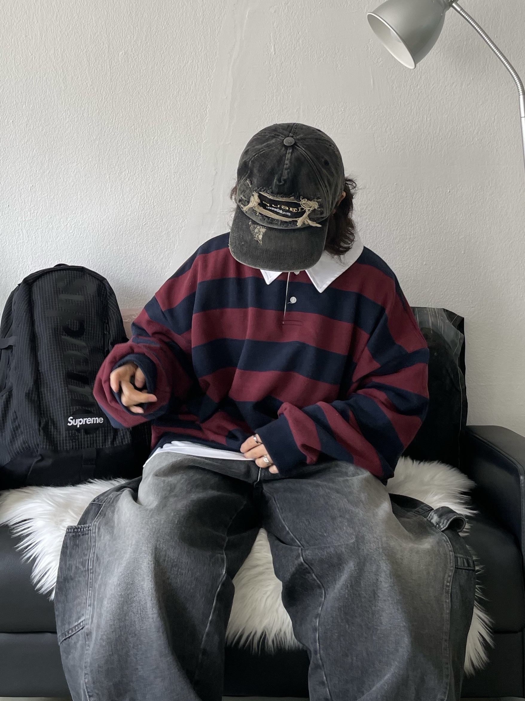 Supreme Backpack Black - 24SS, CDG Backpack Black 착용 스타일 - 8